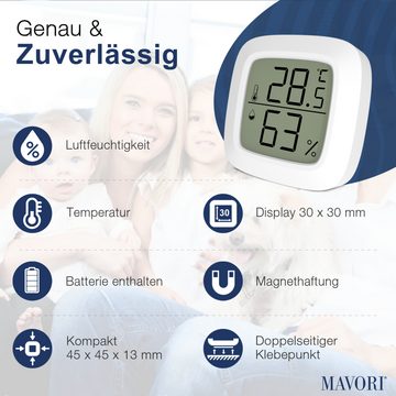 MAVORI Raumthermometer und Hygrometer digital - präzise und kompakt, 3-tlg.