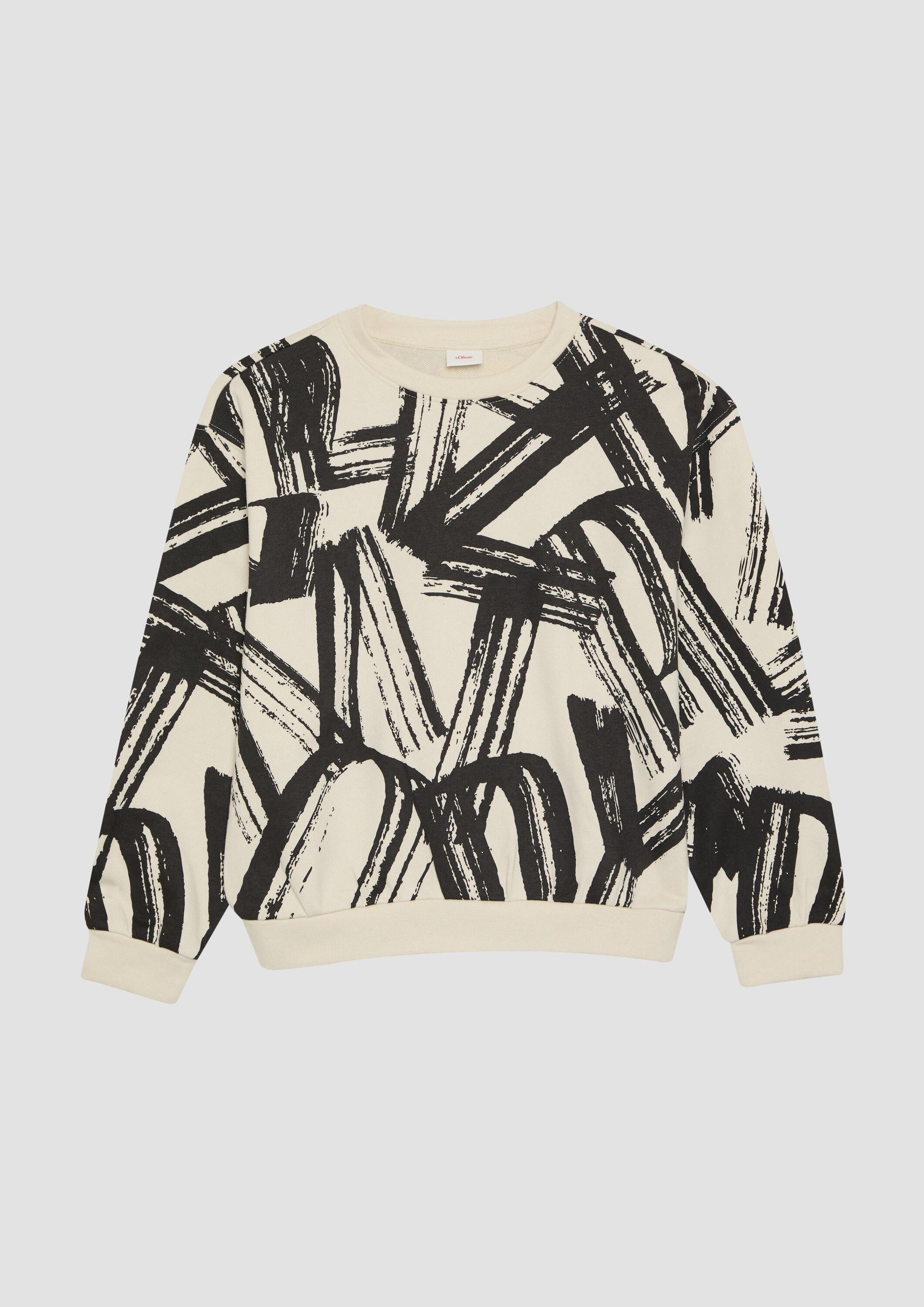 s.Oliver Sweatshirt Sweatshirt Sweatshirt mit All-over-Print günstig online kaufen