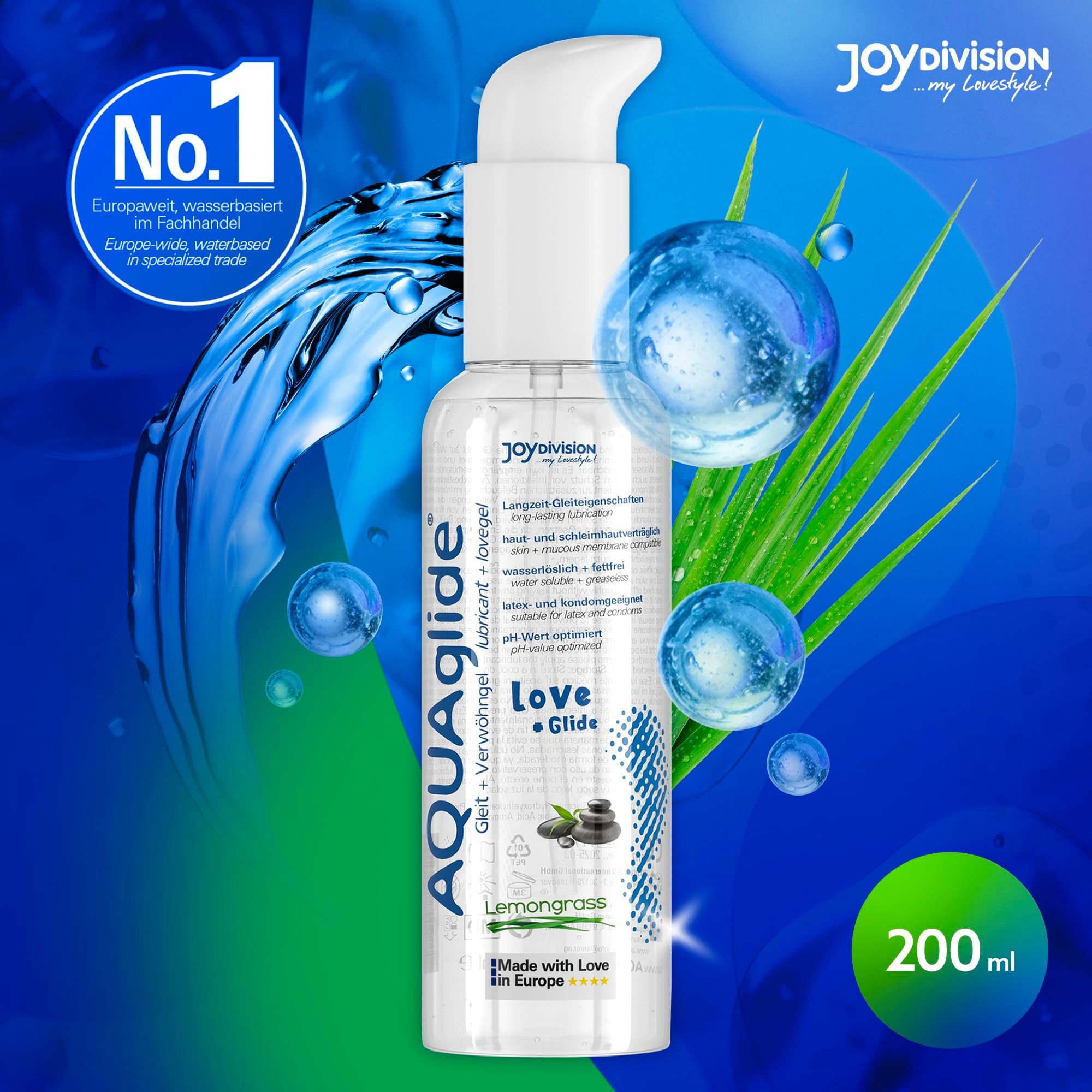 JOYDIVISION Gleitgel JOYDIVISION AQUAglide 2-in-1 Lemongrass, Packung, 1-tlg.