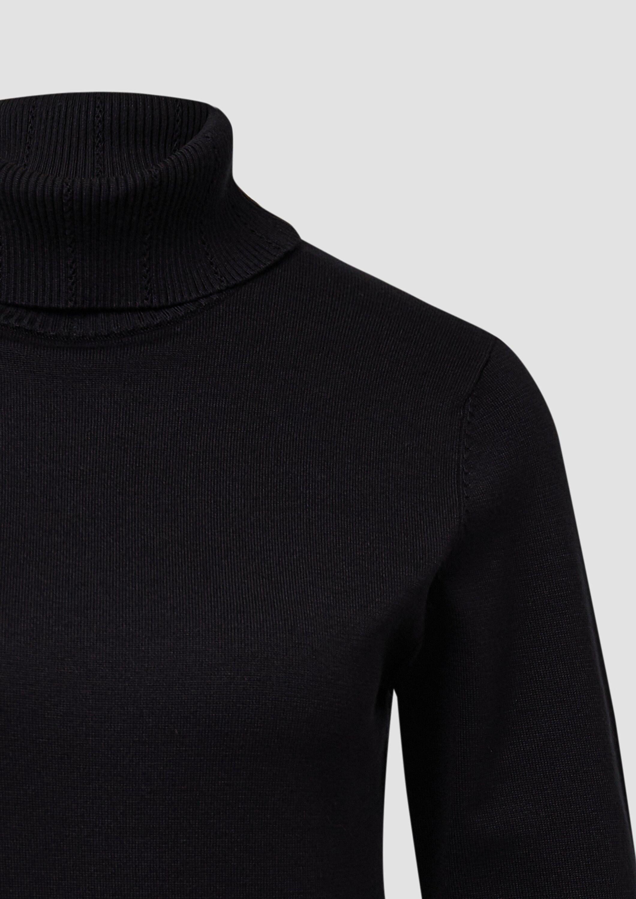 s.Oliver Longpullover Strickpullover Slim-Fit-Pullover mit Ajour-Details