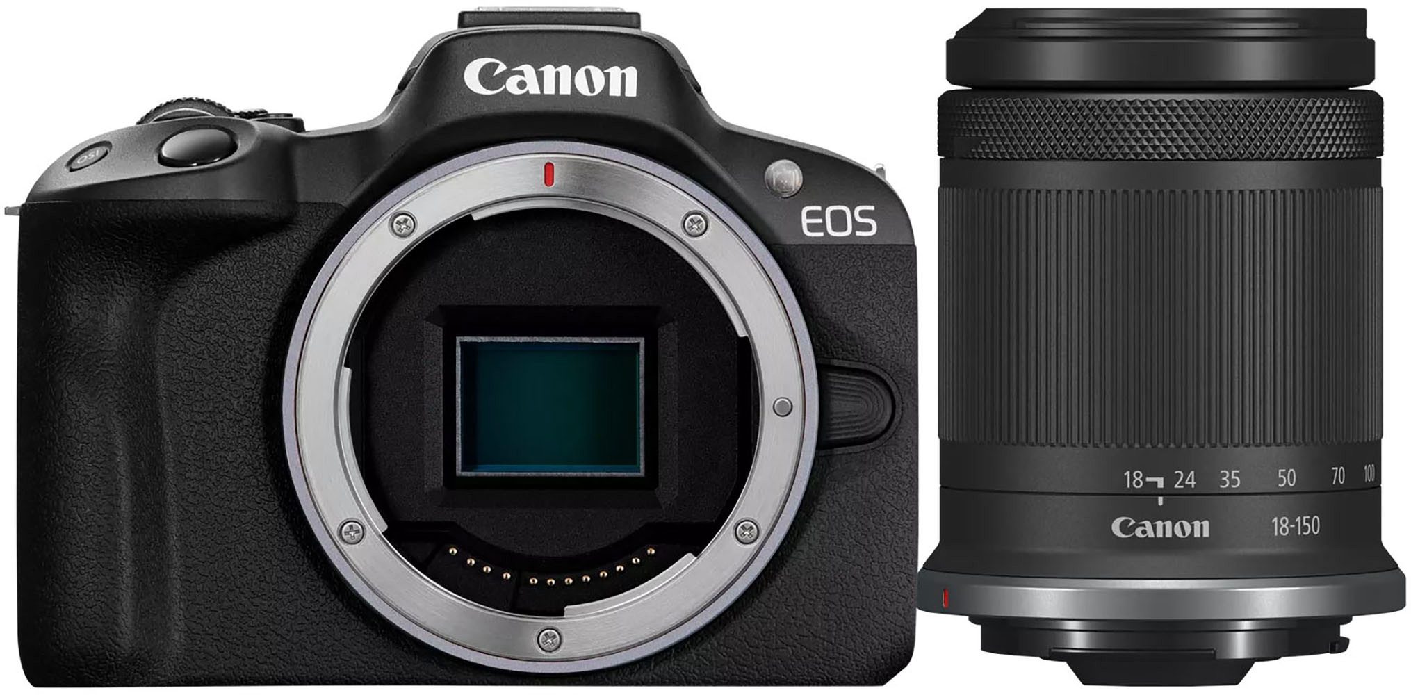 Canon EOS R50 + Objektiv RF-S 18-150mm F3.5-6.3 IS Systemkamera (RF-S 18-150mm F3.5-6.3 IS, 24,2 MP, Bluetooth, WLAN)
