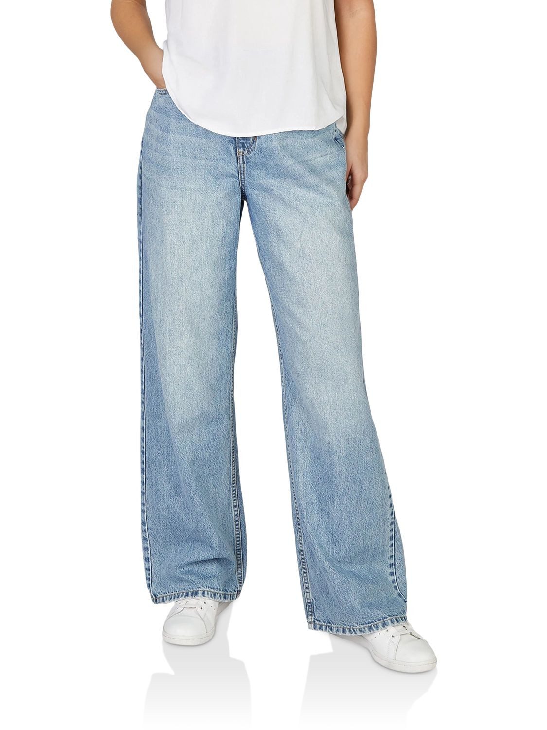 DENIMFY Relax-fit-Jeans Damen Jeanshose DFDana Wide Leg Fit Denimhose aus 100% Baumwolle