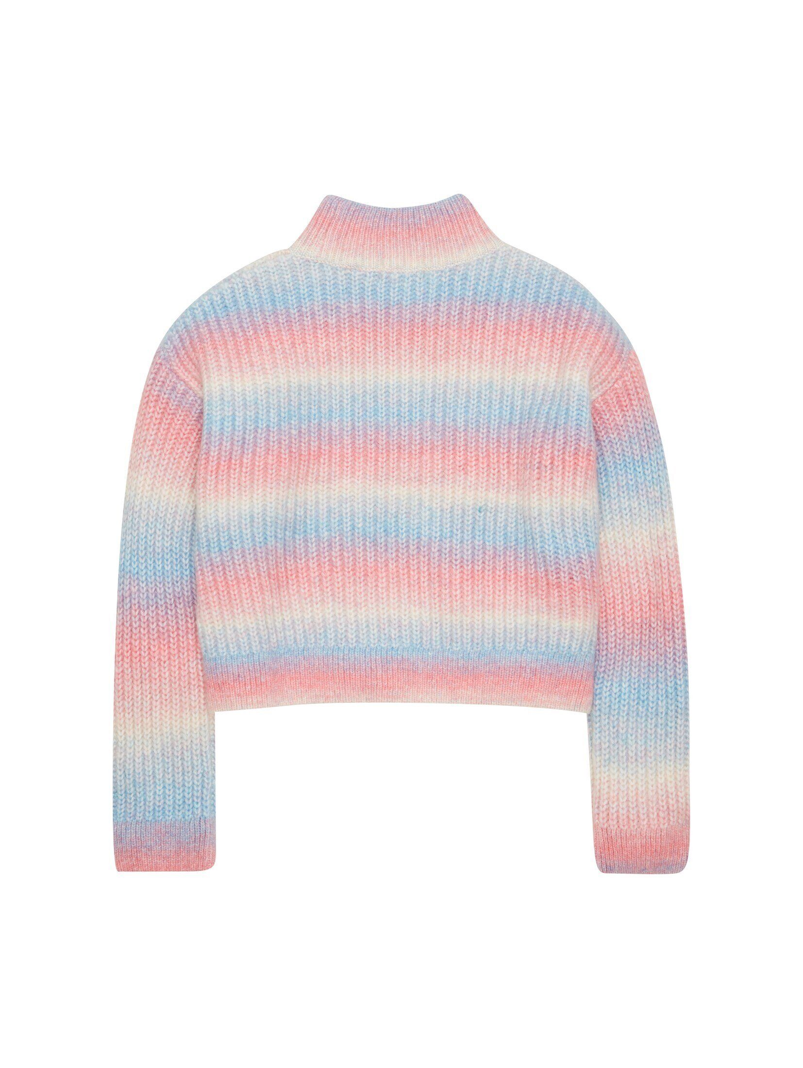 TOM TAILOR Strickpullover Cropped Pullover blue pink gradient design