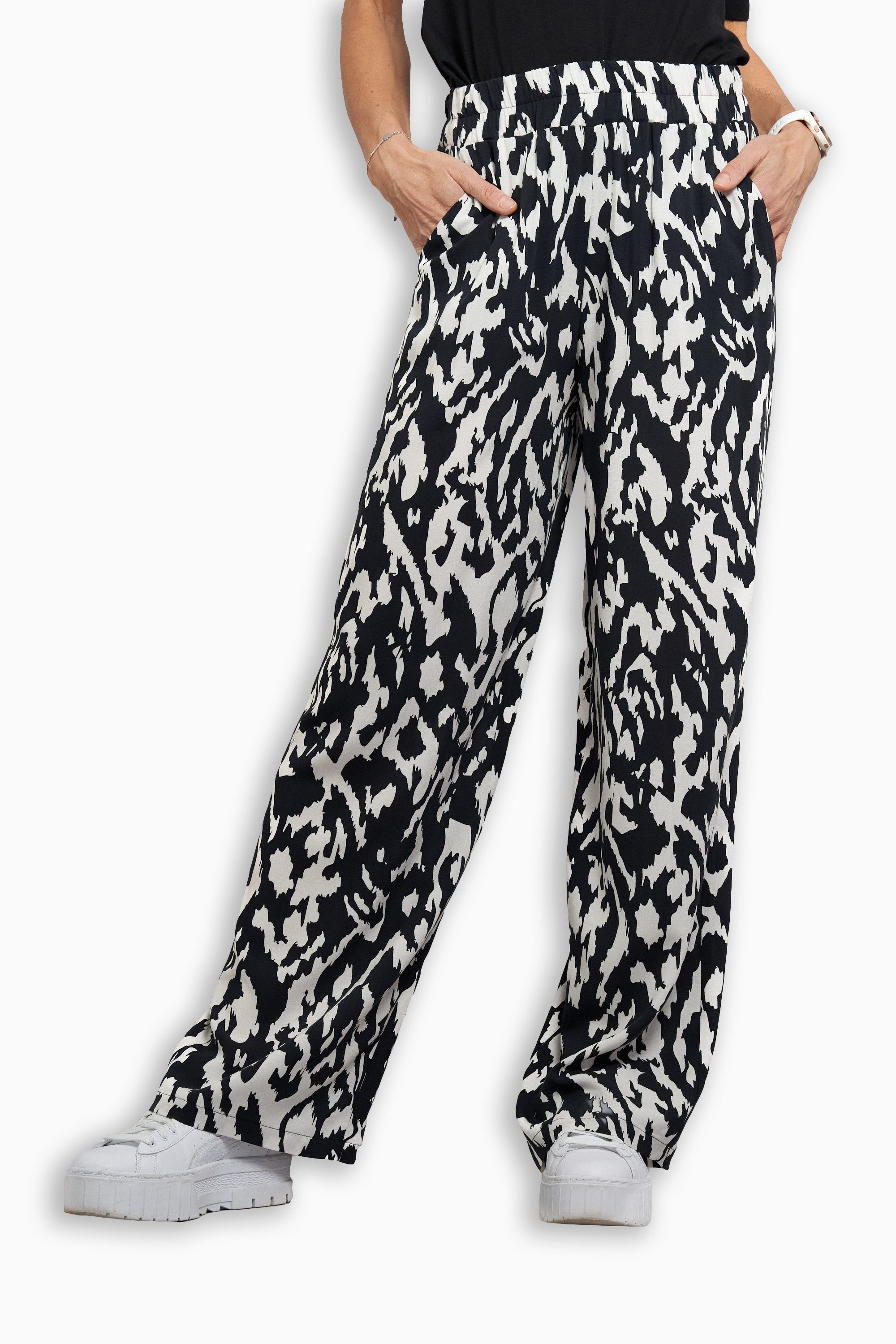 Seidel Moden Stoffhose Otto exclusiv mit grafischem Muster und weitem Bein - MADE IN GERMANY