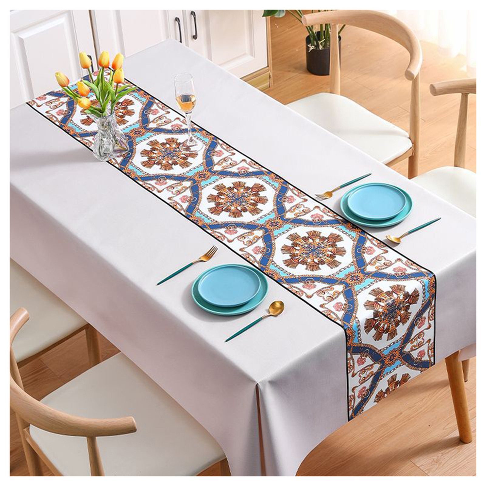 Farbe Europäischen Stil PVC Druck Haushalt Tischschonbezug Tischdecke Blusmart