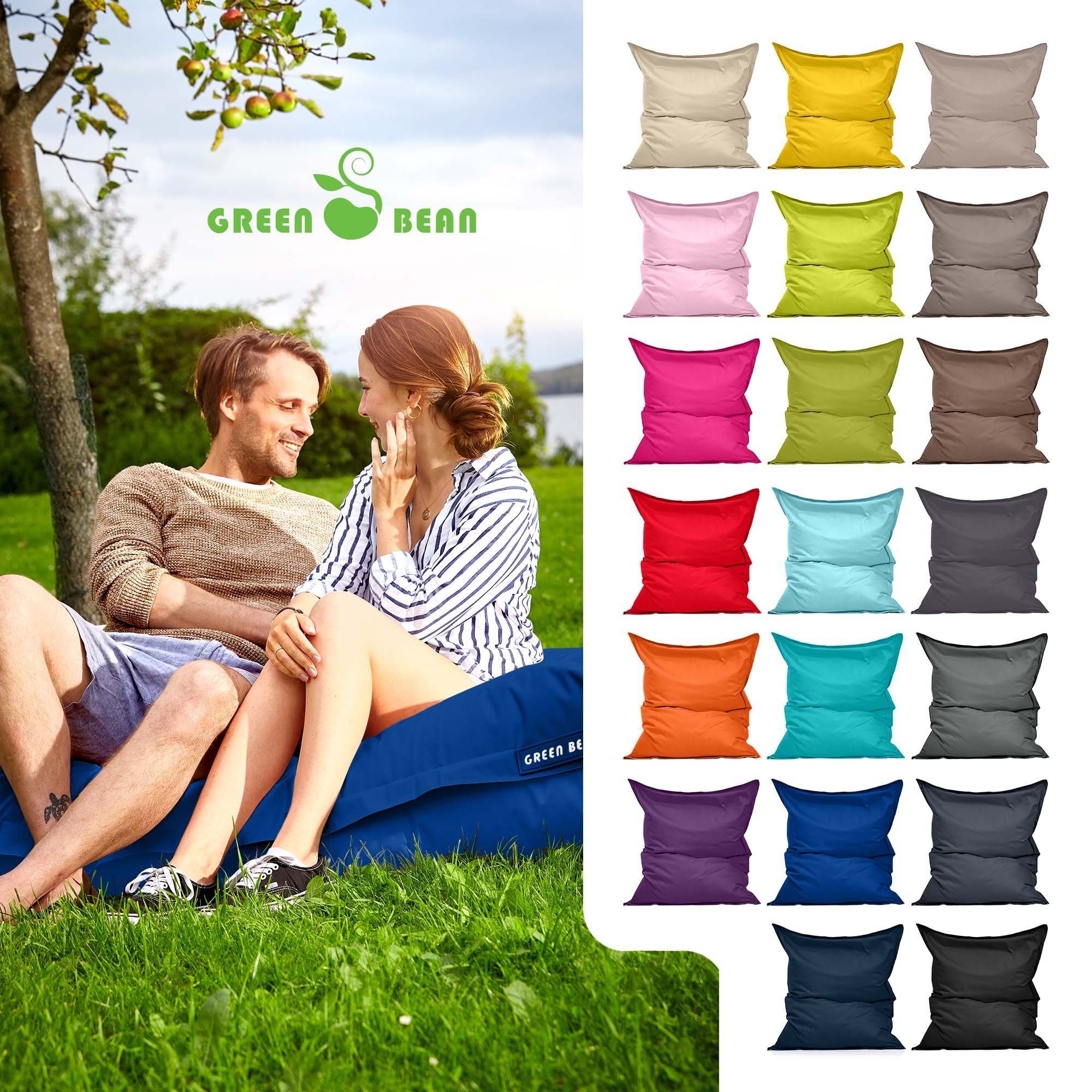 Bean Sitzkissen 120x160cm Waschbar Wetterfest Bag Kinder Erwachsene, Chair Sitzsack (Riesensitzsack Liter XL Bodenkissen 270 Füllung & Perlen Bean Blau Lounge EPS Green Square Sitzkissen Liegekissen),