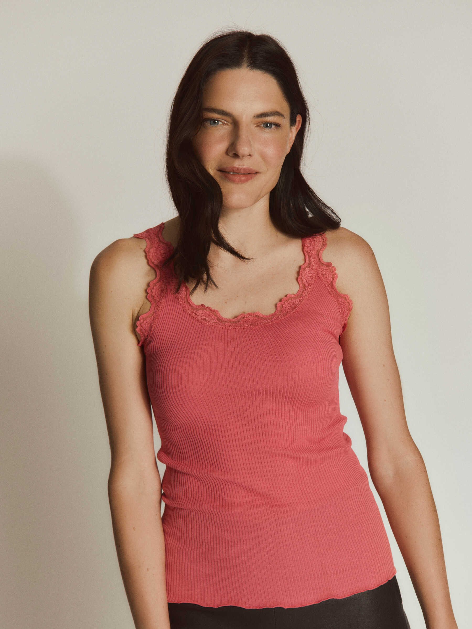 rosemunde Spitzentop Babette Silk Top Vintage-Spitzenbesatz, mit Rundhalsau günstig online kaufen