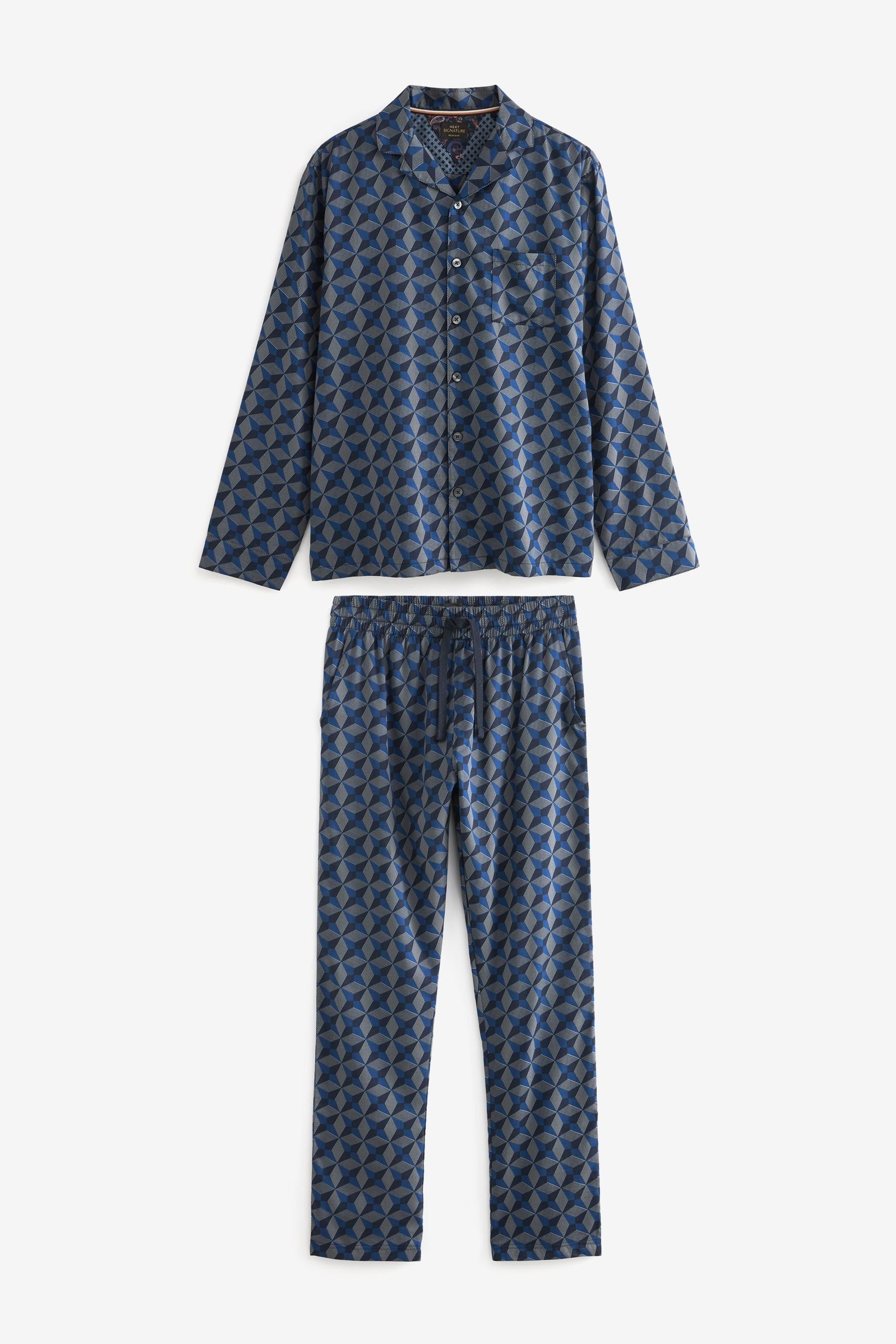 Next Pyjama Traditioneller Signature Schlafanzug mit Print (2 tlg)