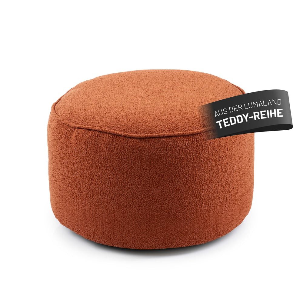 Lumaland Pouf Sitzsack Pouf Teddy 50L, Indoor-Bezug - weich waschbar - perfekt fürs moderne Zuhause