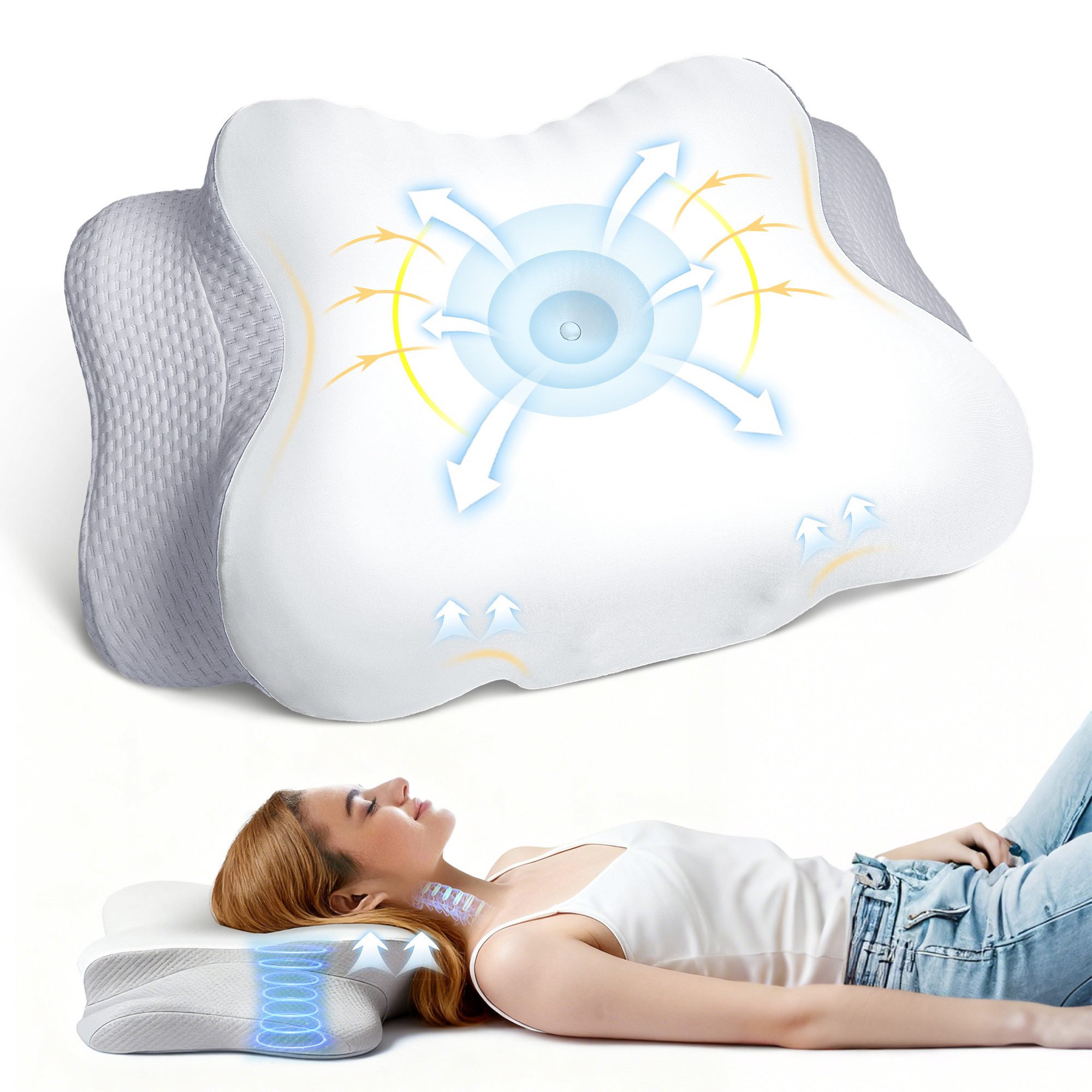 Nackenstützkissen Schlafkissen, Ergonomisches Orthopädisches Kissen