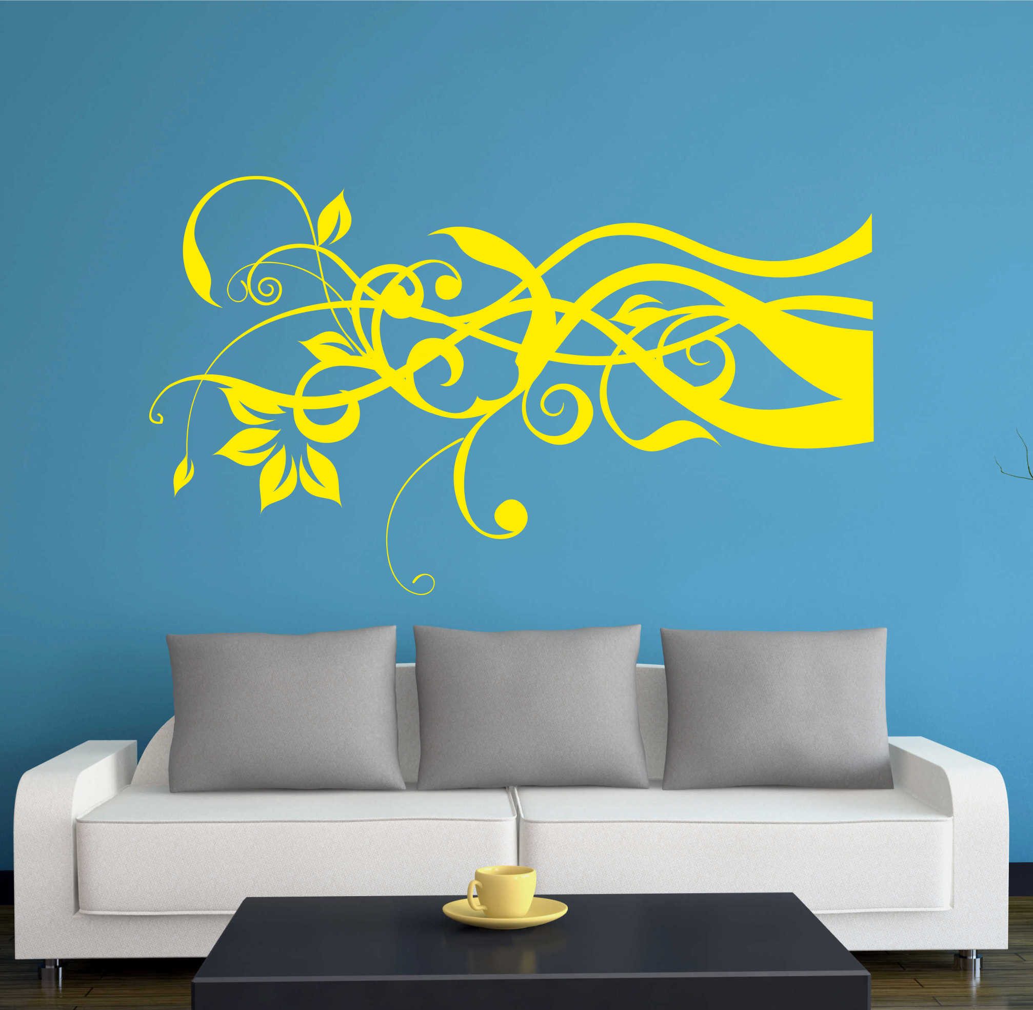 INDIGOS UG Wandtattoo Wandtattoo - Wandaufkleber - w317 Rose Tulpe Blatt Ranke Baum Pflanze