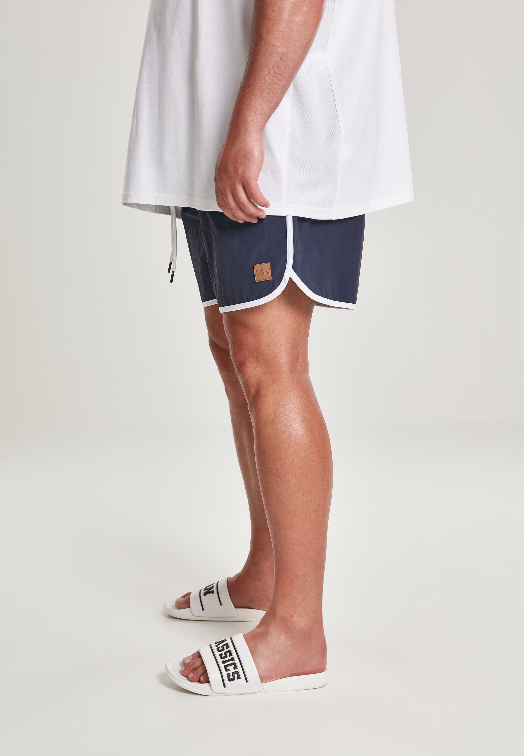 URBAN CLASSICS Swimshorts Retro Badeshorts Herren navy/white