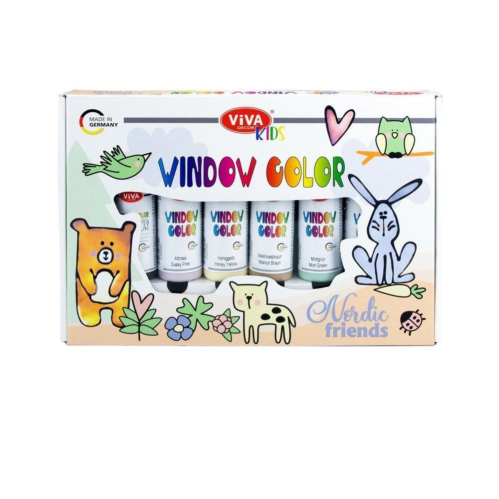 Kreativset Kids Window Color Set - Nordic Friends, (8-tlg)