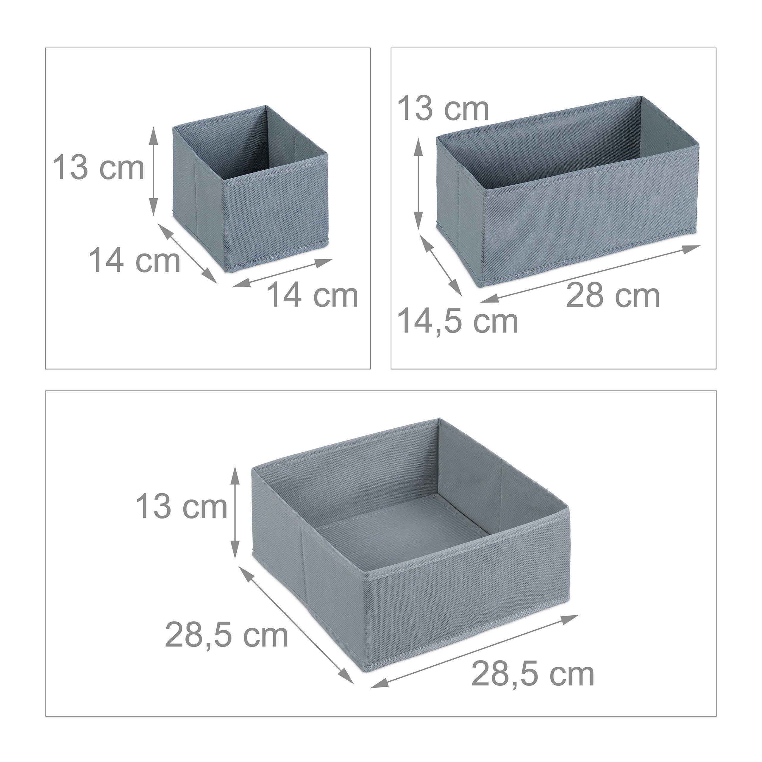 relaxdays Aufbewahrungsbox Schubladen Organizer 8-tlg. Set (8 St) – Bild 4 von 5