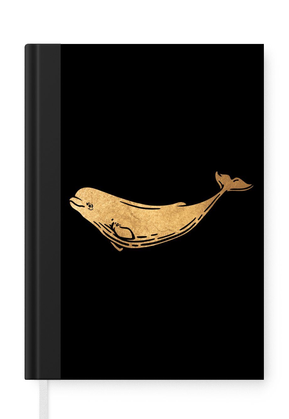 MuchoWow Notizbuch Design - Weißer Delfin - Tier, Journal, Merkzettel, Tagebuch, Notizheft, A5, 98 Seiten, Haushaltsbuch