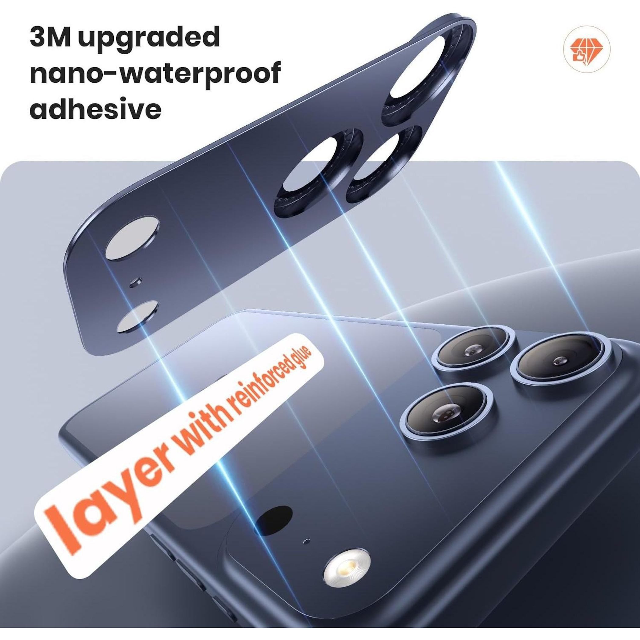 Wigento Handyhülle Für Apple iPhone 17 Pro Max Kamera Diamant Design Schutz Metall Blau, Aluminiumlegierung, hohe Lichtdurchlässigkeit, Anti-Fingerprint – Bild 2 von 5