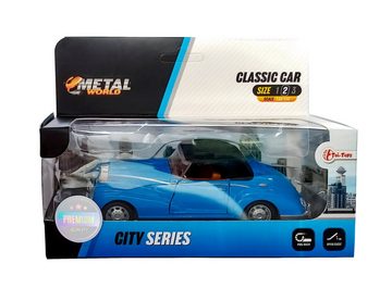Welly Modellauto Retro Auto Modell mit Rückzug 1:38 Modellauto Metall 50 (Blau zu), Spielzeugauto
