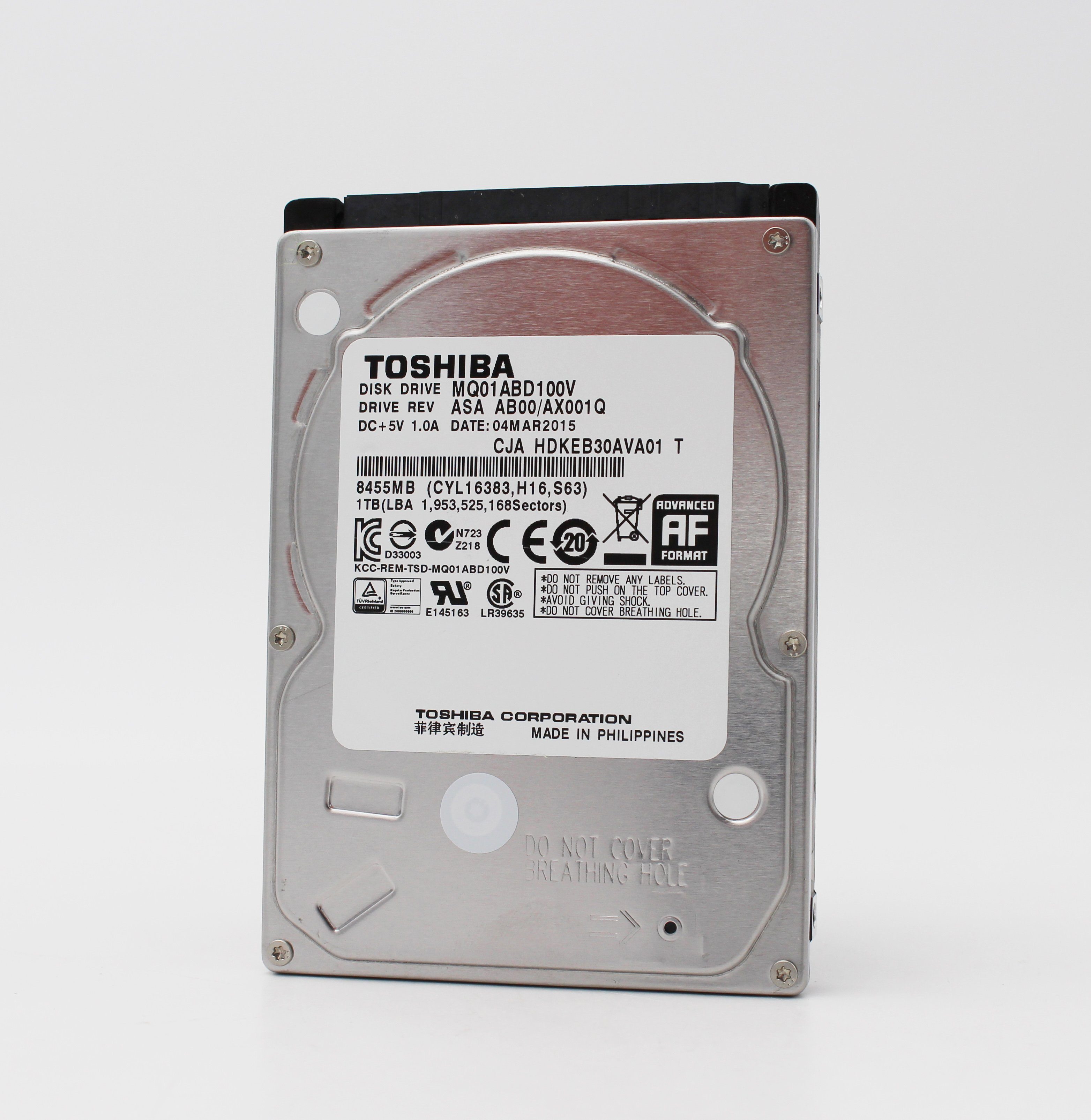 Toshiba Toshiba MQ01ABD100 1TB interne Festplatte 2,5", 5400rpm, 8MB Cache interne  HDD-Festplatte