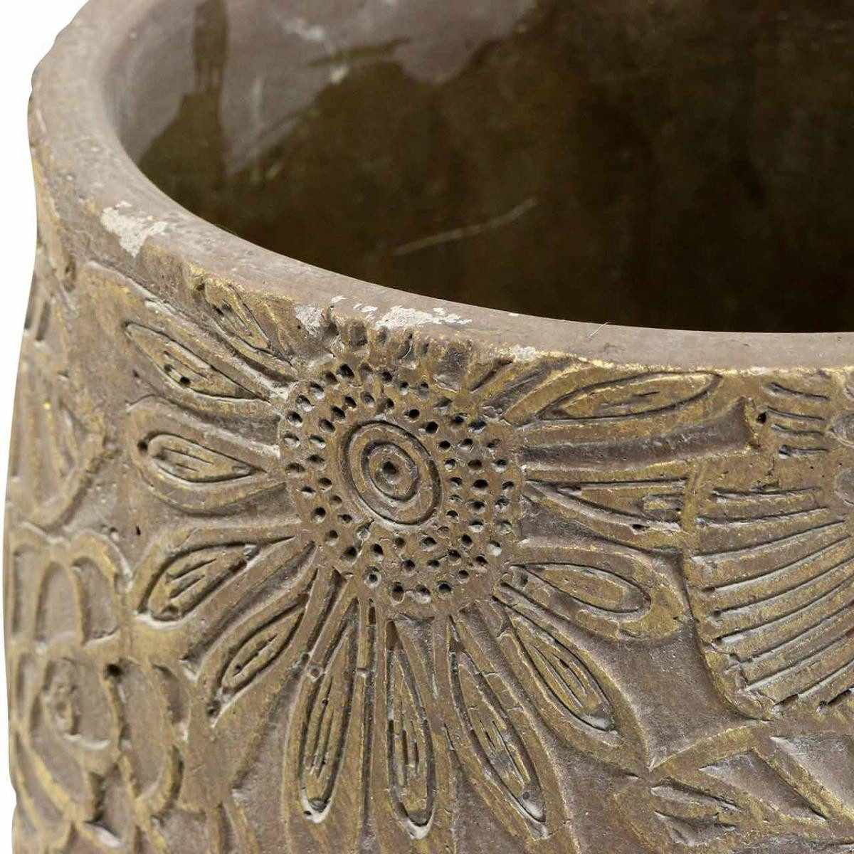 Viana Übertopf Keramik Blumentopf Gold-Blüten Ø13,5cm günstig online kaufen