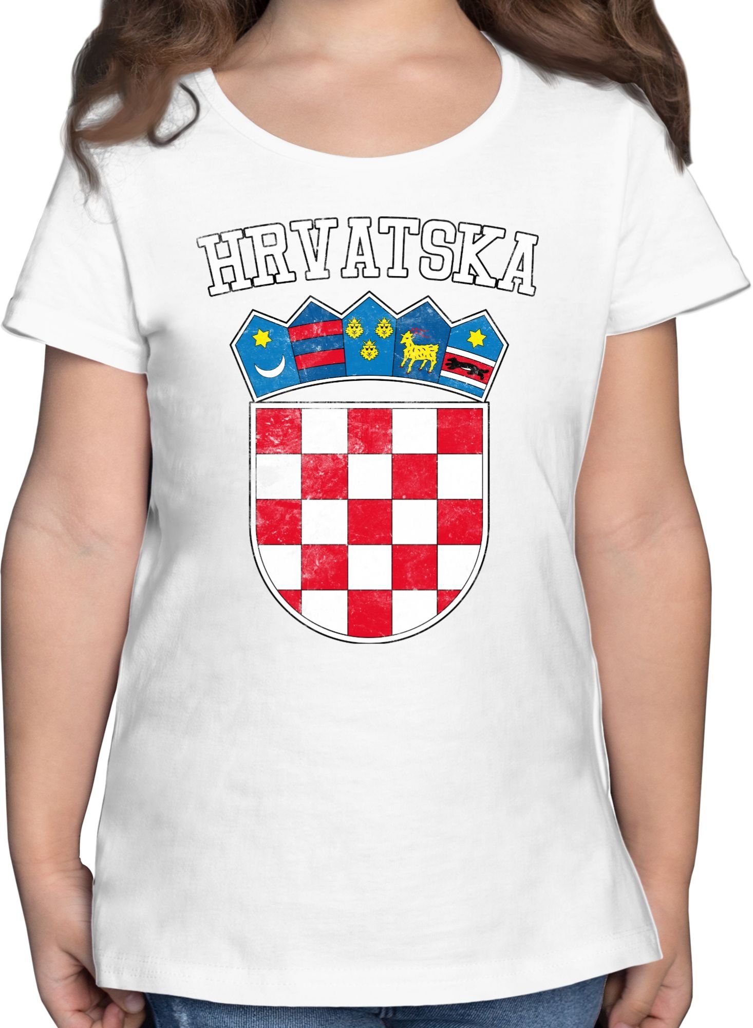 Shirtracer T-Shirt Kroatien Wappen Hrvatska Krotatisch 2026 Fussball WM Fanartikel