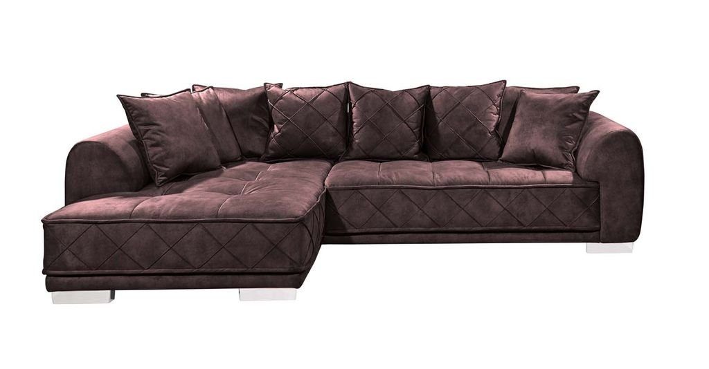 194 cm Ecksofa x Ecksofa Couch ED DESIGN Sentina Aubergine Ecksofa, EXCITING 319