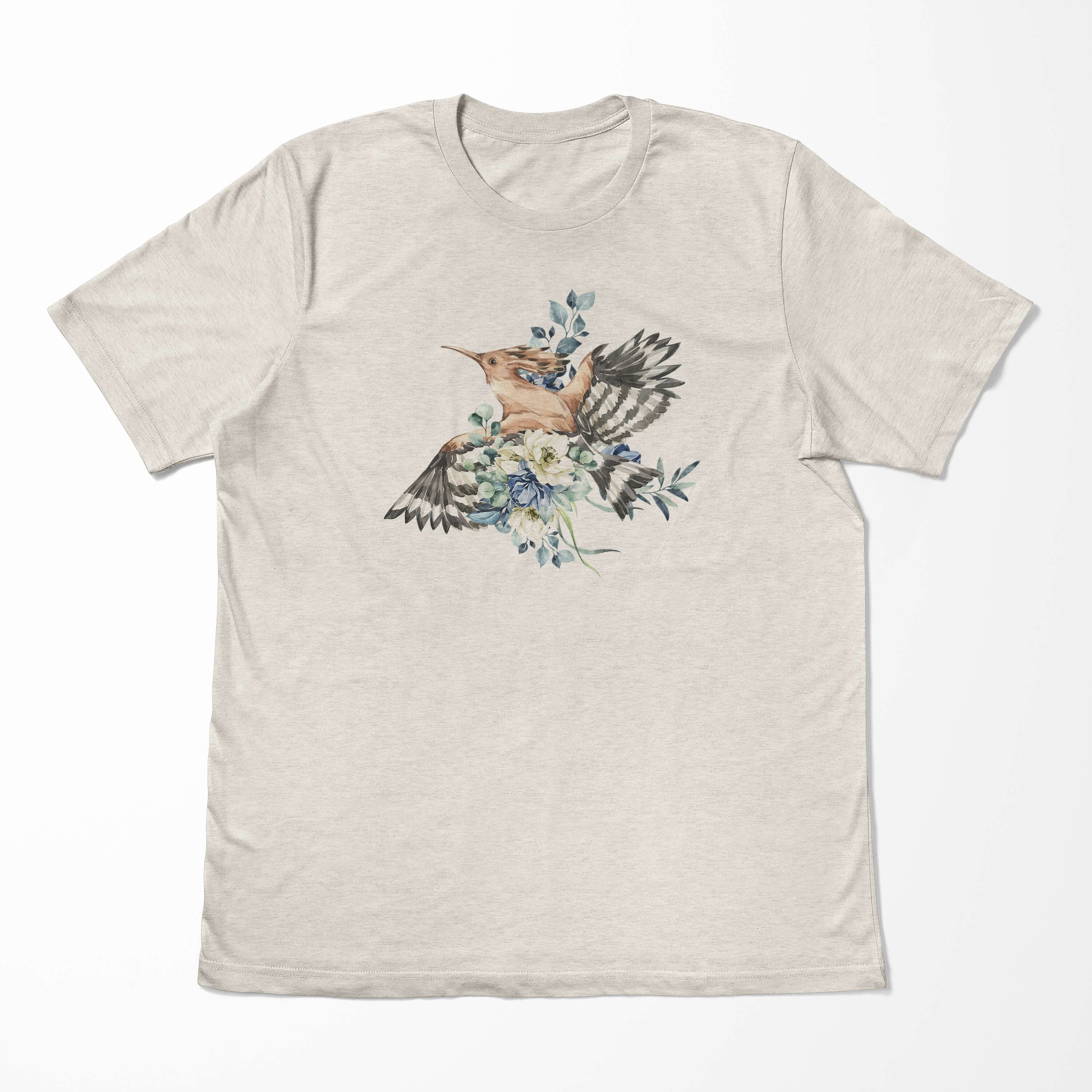 Aquarell Art Ökomode Shirt Sinus Wiedehopf Herren Motiv Organic Nachhaltig Farbe Bio-Baumwolle (1-tlg) T-Shirt Vogel T-Shirt