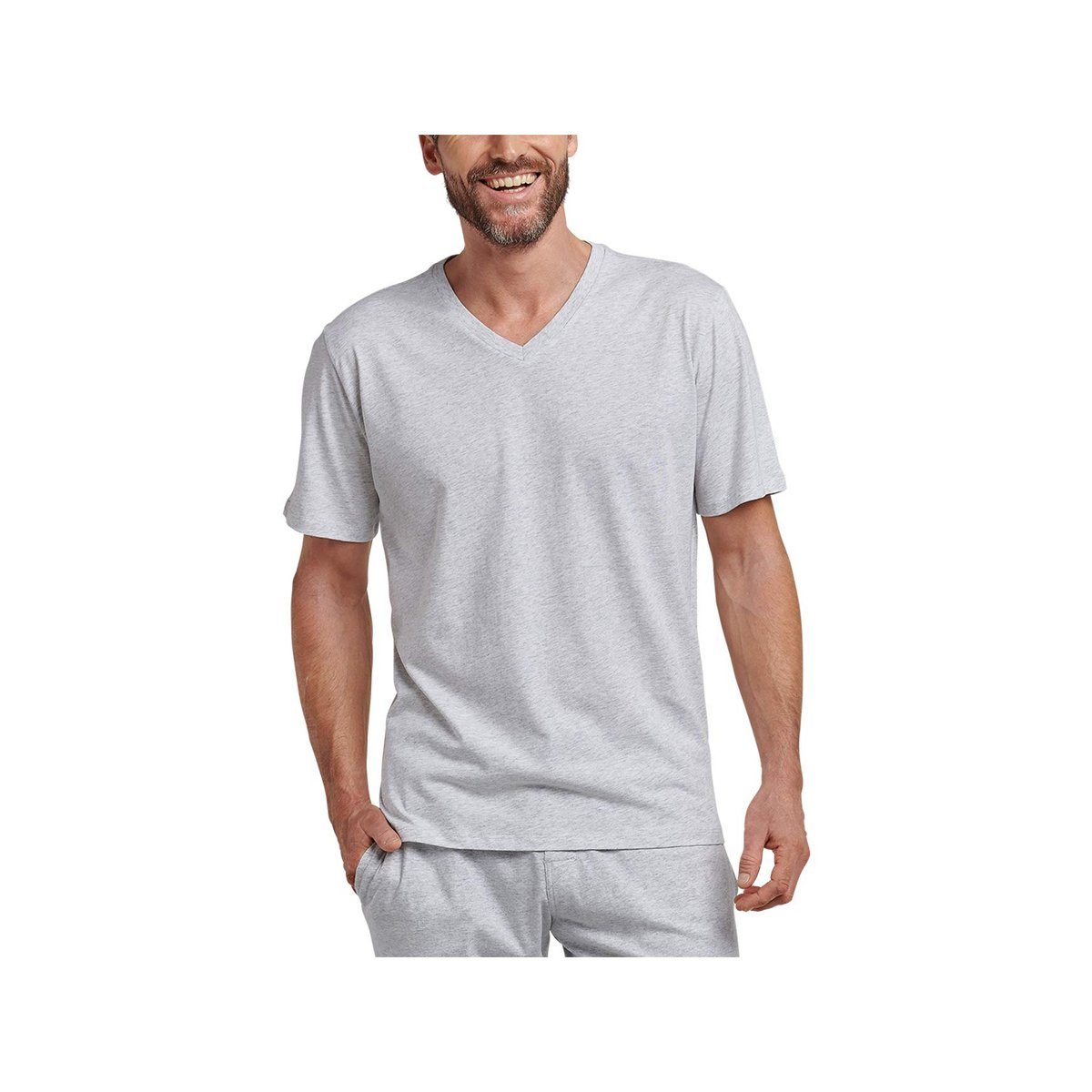 Schiesser V-Shirt mittel-grau (1-tlg)