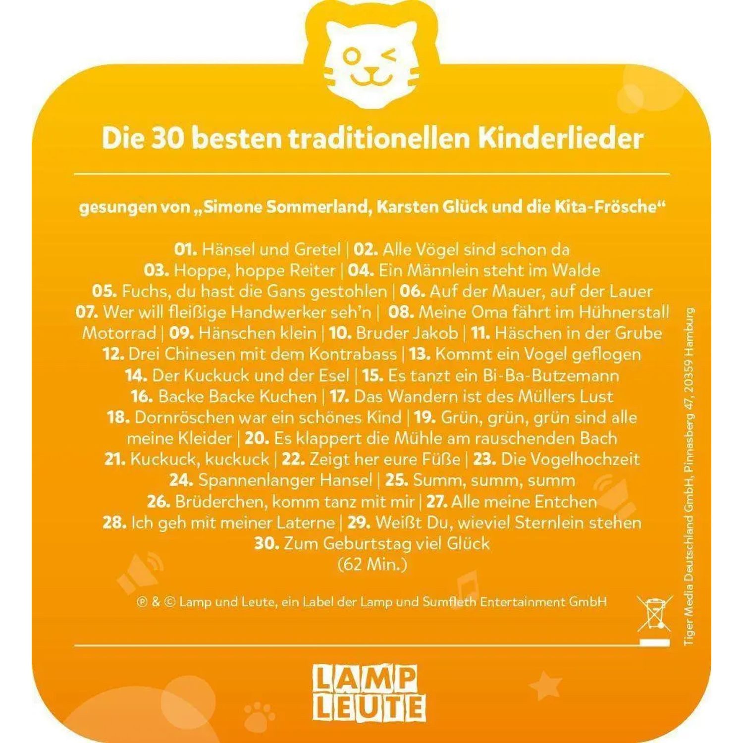 Tiger Media Deutschland GmbH Hörspiel tigercard - Die 30 besten traditionellen Kinderlieder