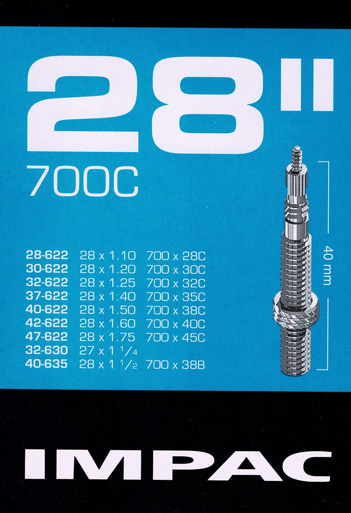 Impac Fahrradschlauch Impac 28 Zoll SV Schlauch Sclaverand Französisches Ventil 28 - 47 622, 28