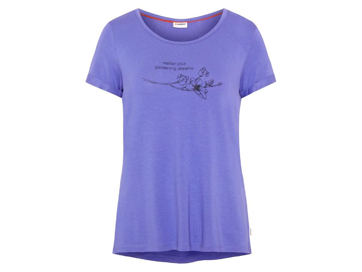 GARDENA T-Shirt Damen, lockere Passform mit Frontprint, moderne A-Shape-Passform, weiche Stretch-Viskose