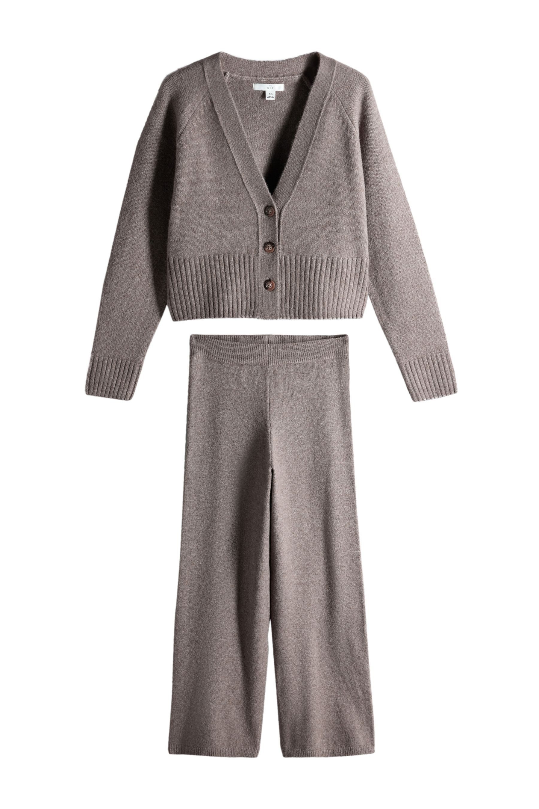 The Set Relaxanzug The Set Strickjacke aus Wollgemisch und Leggings (2 tlg)
