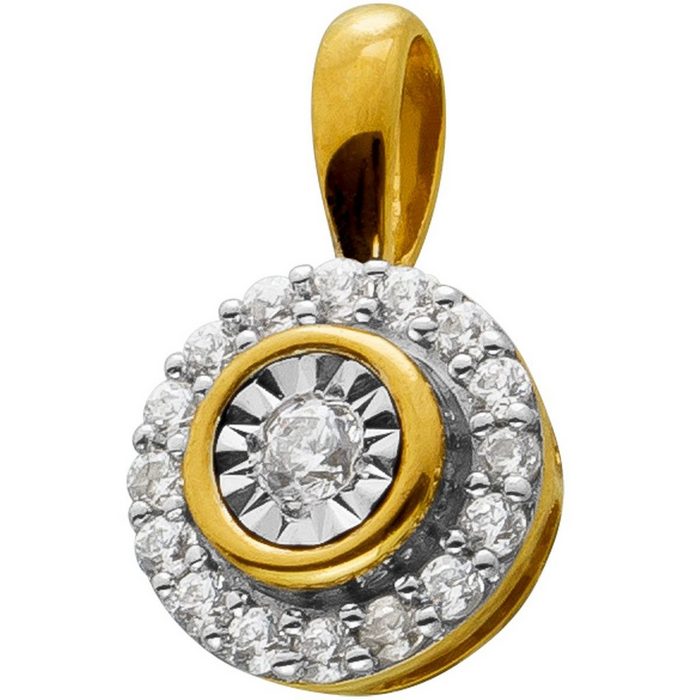 Ch.Abramowicz Kettenanhänger Diamant Anhänger GelbGold 14 Kt 585 17 Diamanten 0 07ct W/SI (1-tlg)