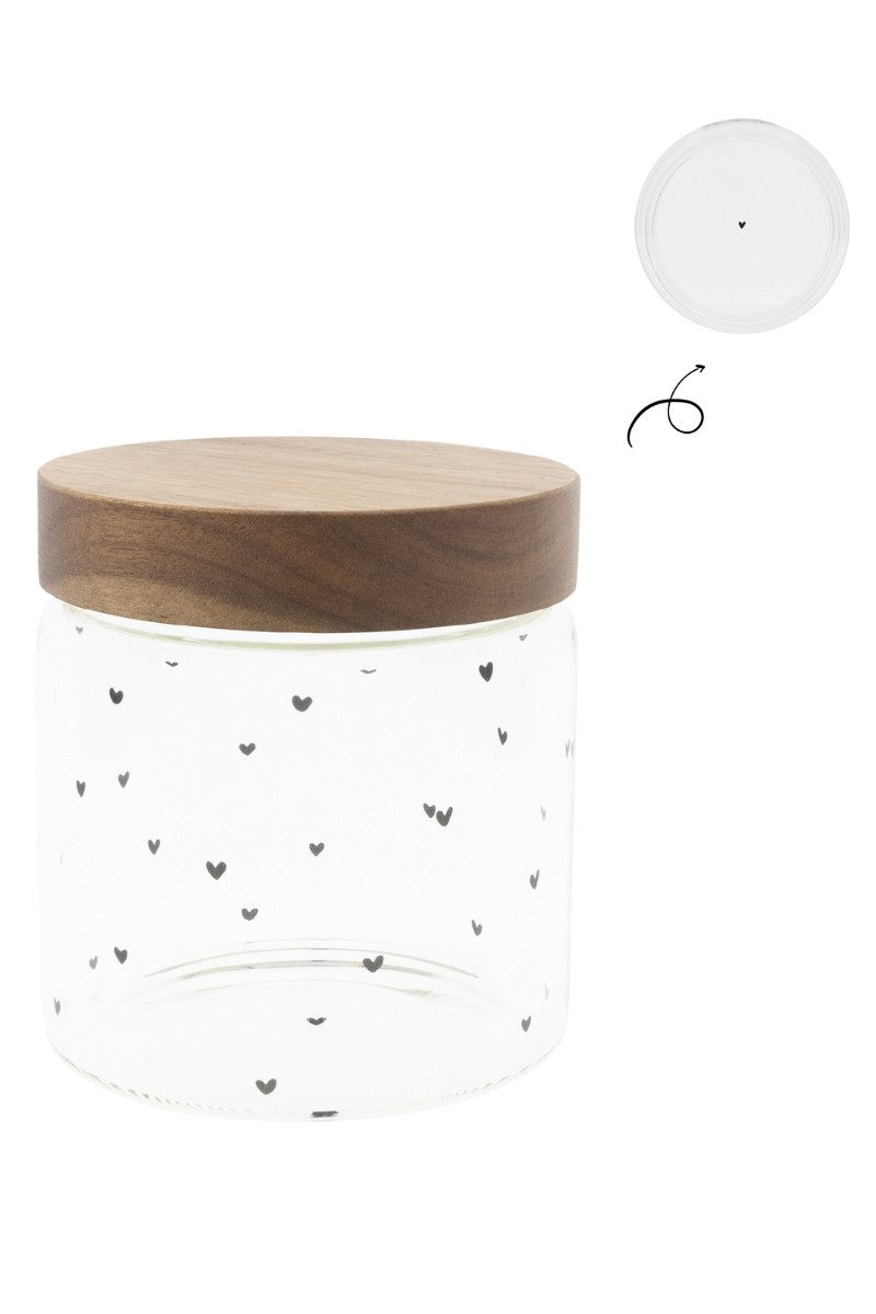 Bastion Collections Geschirr-Set Vorratsdose 2er Set - HEARTS & STORAGE - transparent