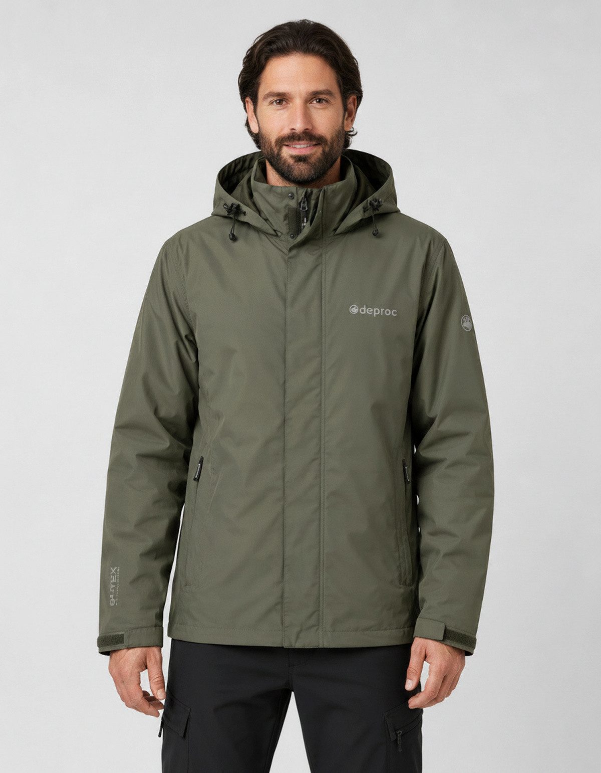 DEPROC Active Funktionsjacke LAVAL MEN II Outdoorjacke Wanderjacke Regenjacke abnehmbare Kapuze