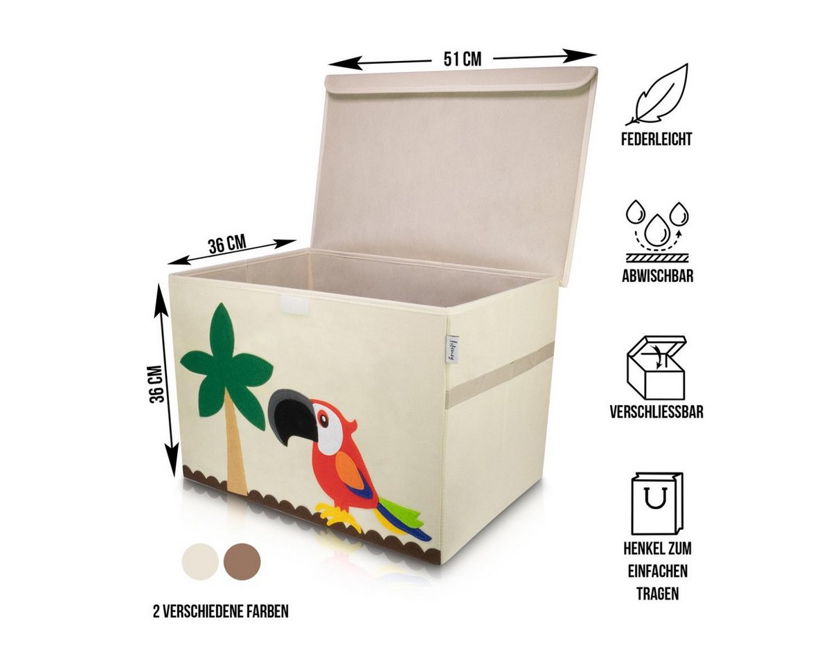 Thumbnail - Lifeney Faltbox Aufbewahrungsbox mit Deckel Papagei, groß