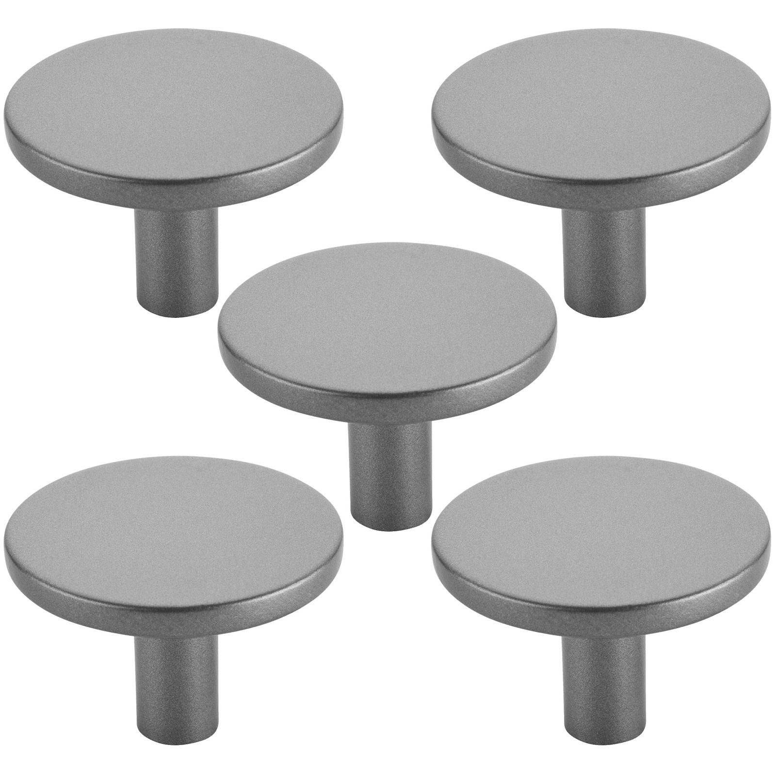 SO-TECH® Möbelknopf SW169, Durchmesser 40 mm, Höhe 27 mm, Gold oder Titan (5-St), 5 Stück Titanoptik, inkl. Schrauben