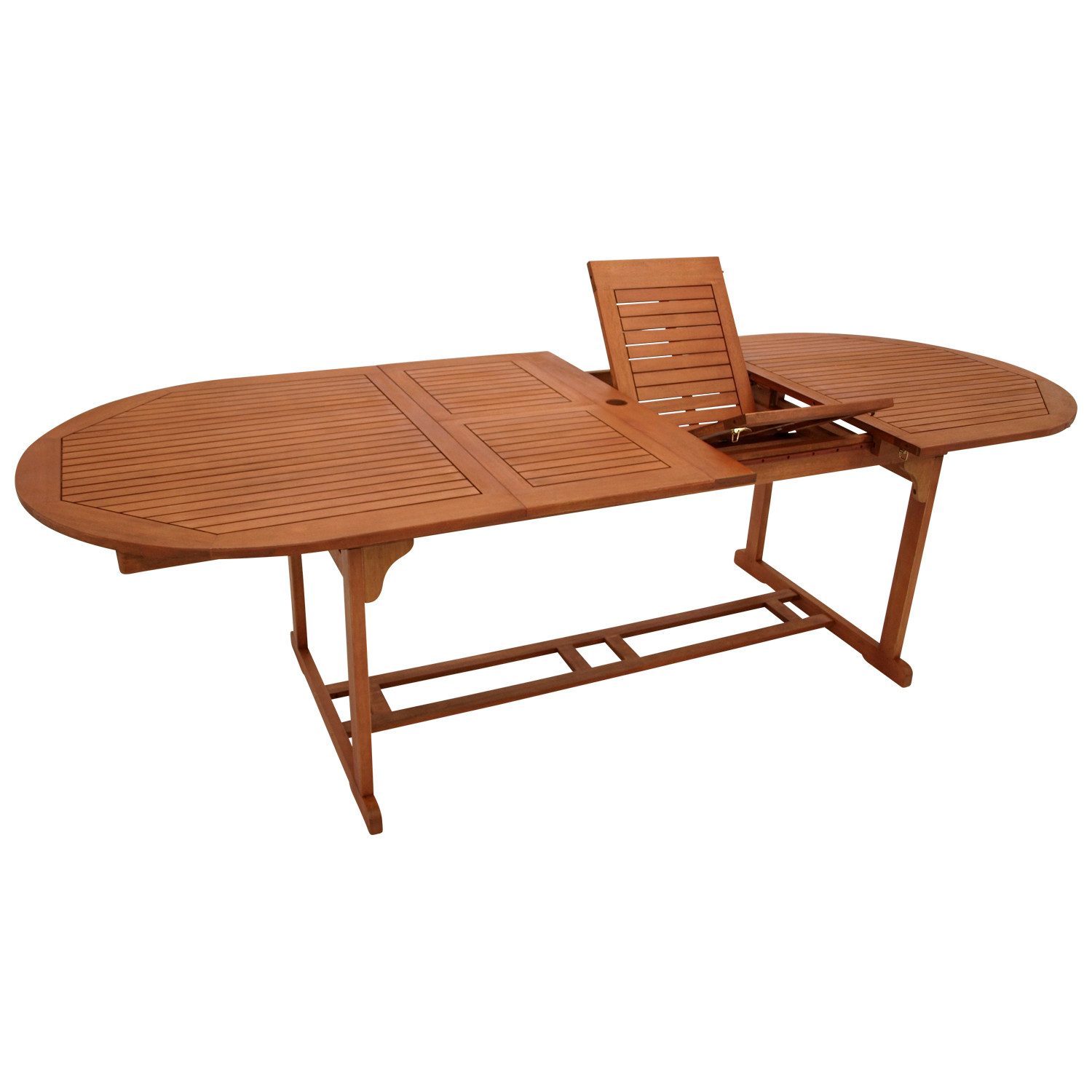 DEGAMO Gartentisch LAGO (1-St), oval 180x100cm, ausziehbar auf 260cm, Eukalyptus geölt