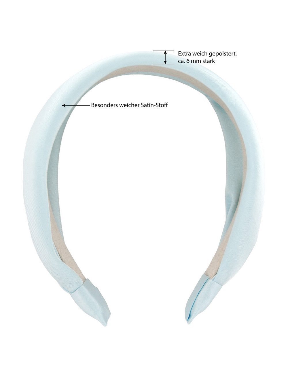 axy Haarreif Breiter Haarreif Damen Satin gepolstert, Breiter Damen Haarreifen aus Satin Stirnband Haarband
