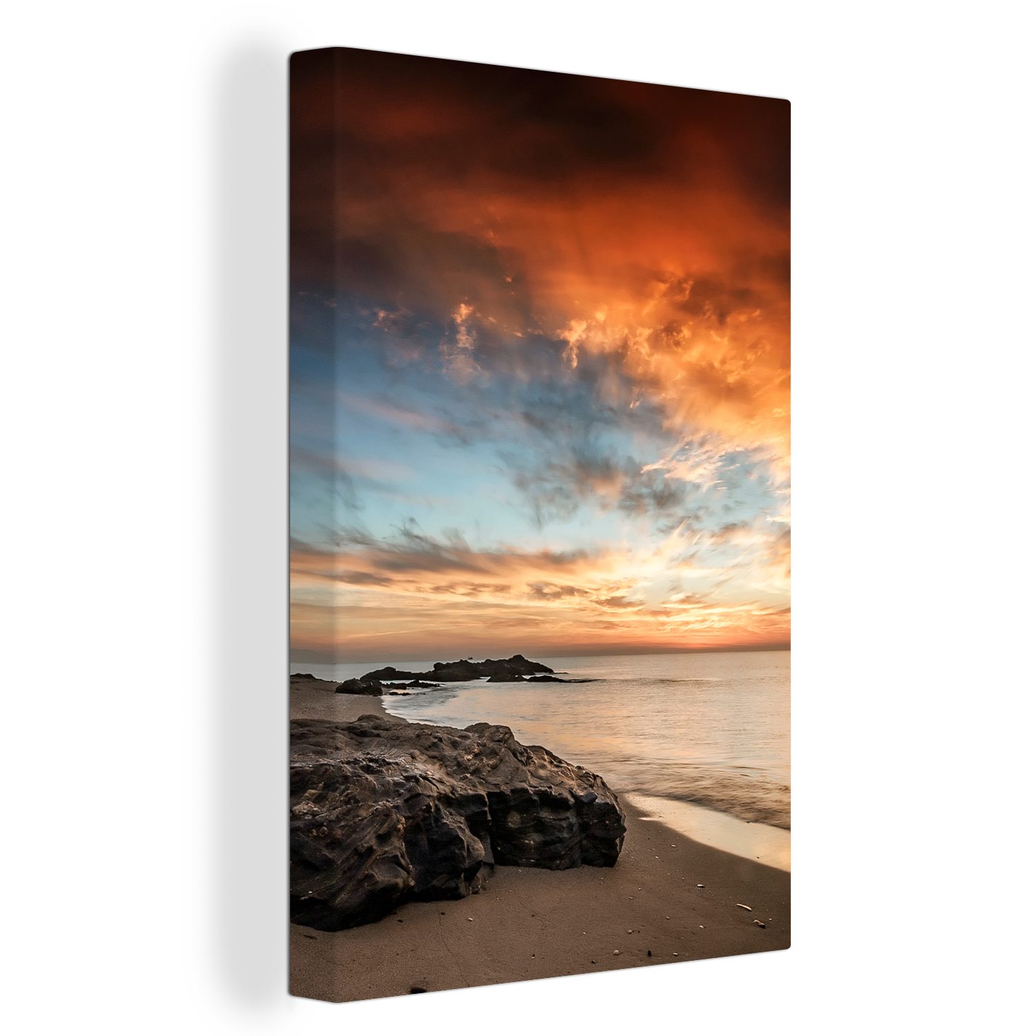 OneMillionCanvasses® Leinwandbild Strand - Himmel - Meer, (1 St), Leinwandbild fertig bespannt inkl. Zackenaufhänger, Gemälde, 20x30 cm