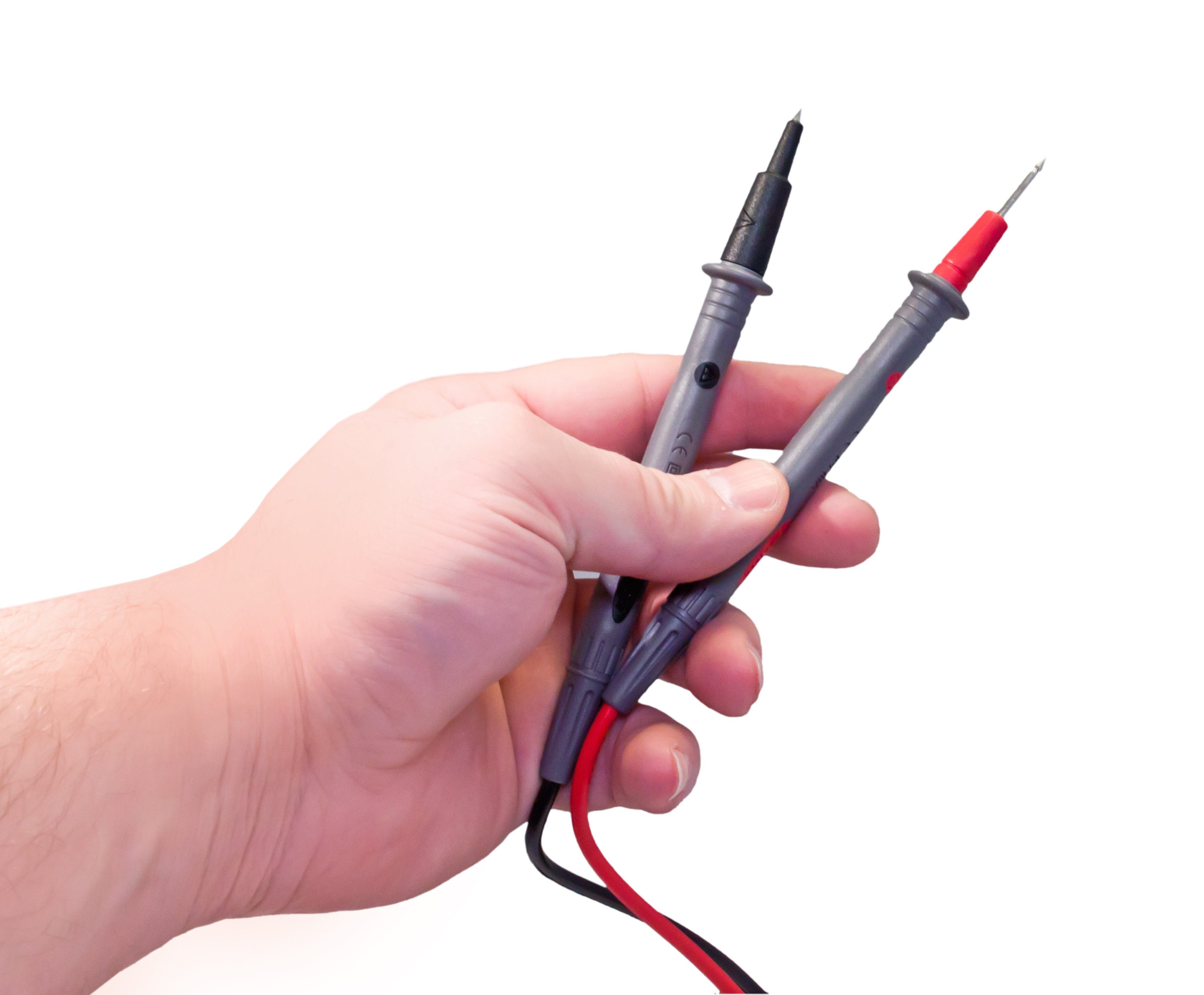 PeakTech Multimeter Prüfleitungen mit 2 mm Prüfspitze und Schutzkappen