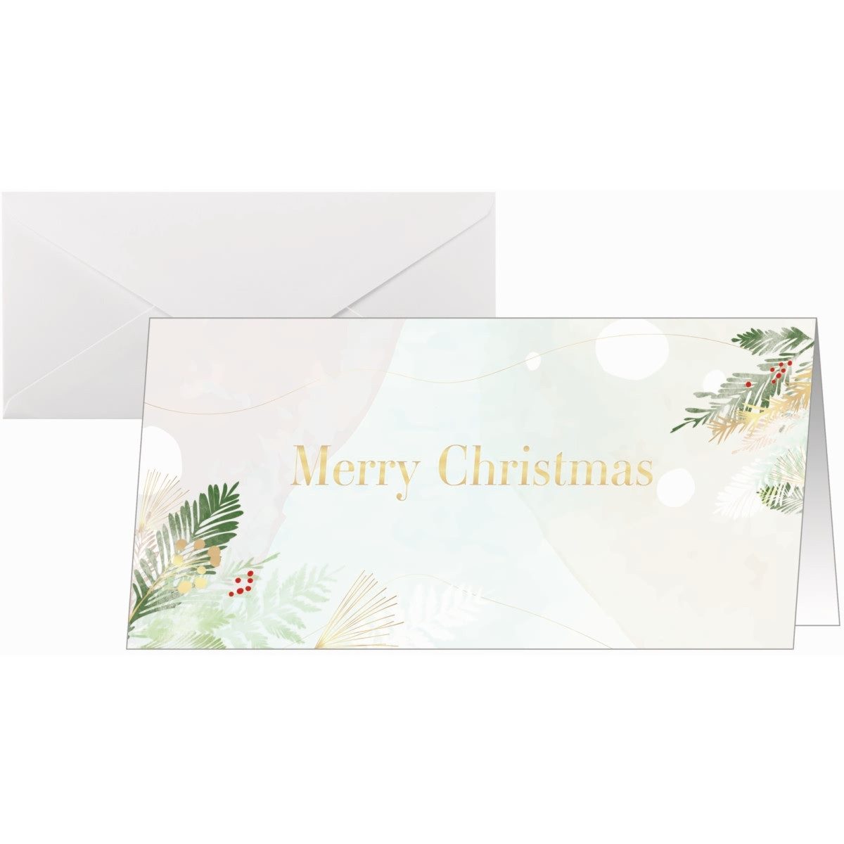 Sigel Klappkarte Weihnachtskarte DL 250g 25+25 Stück Christmas Forest Watercolor