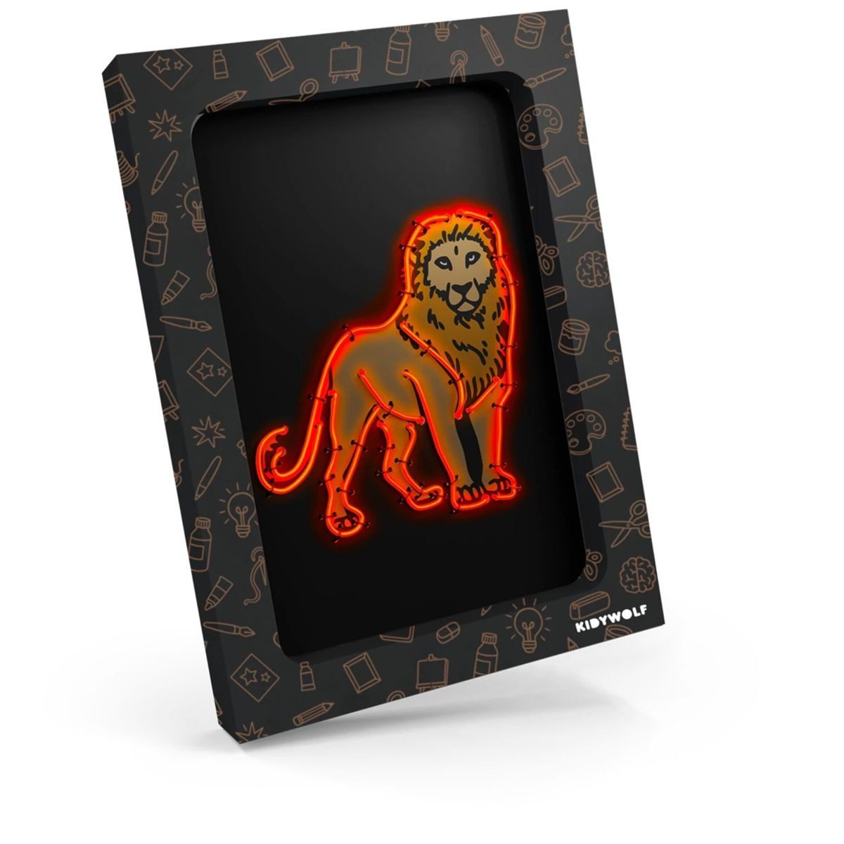 Kidywolf Bilderrahmen Leuchtendes Wandbild 3er-Set Tiere