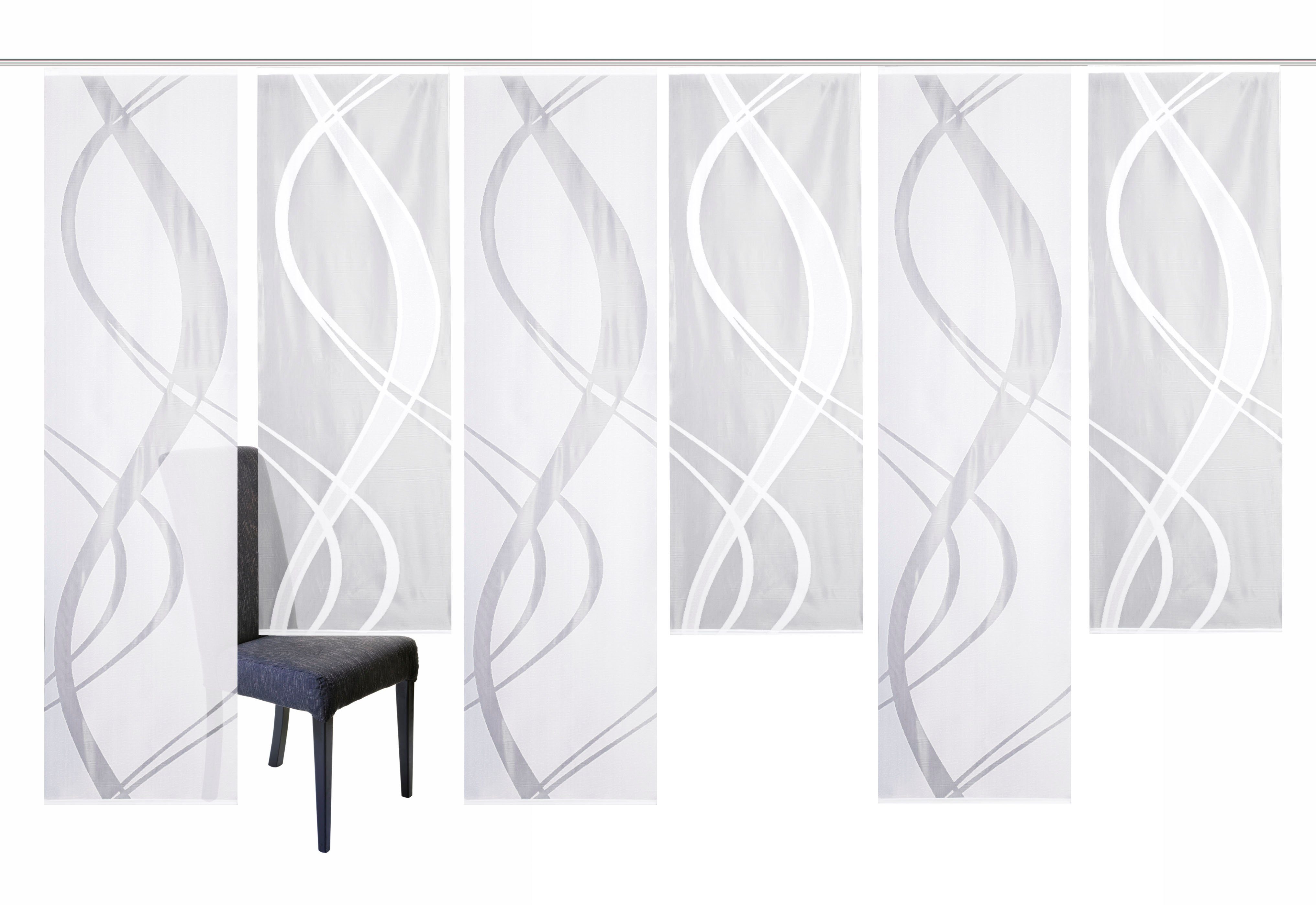 HOME WOHNIDEEN Schiebegardine TIBASA (6 St), Paneelwagen, halbtransparent, Wirkware, halbtransparent