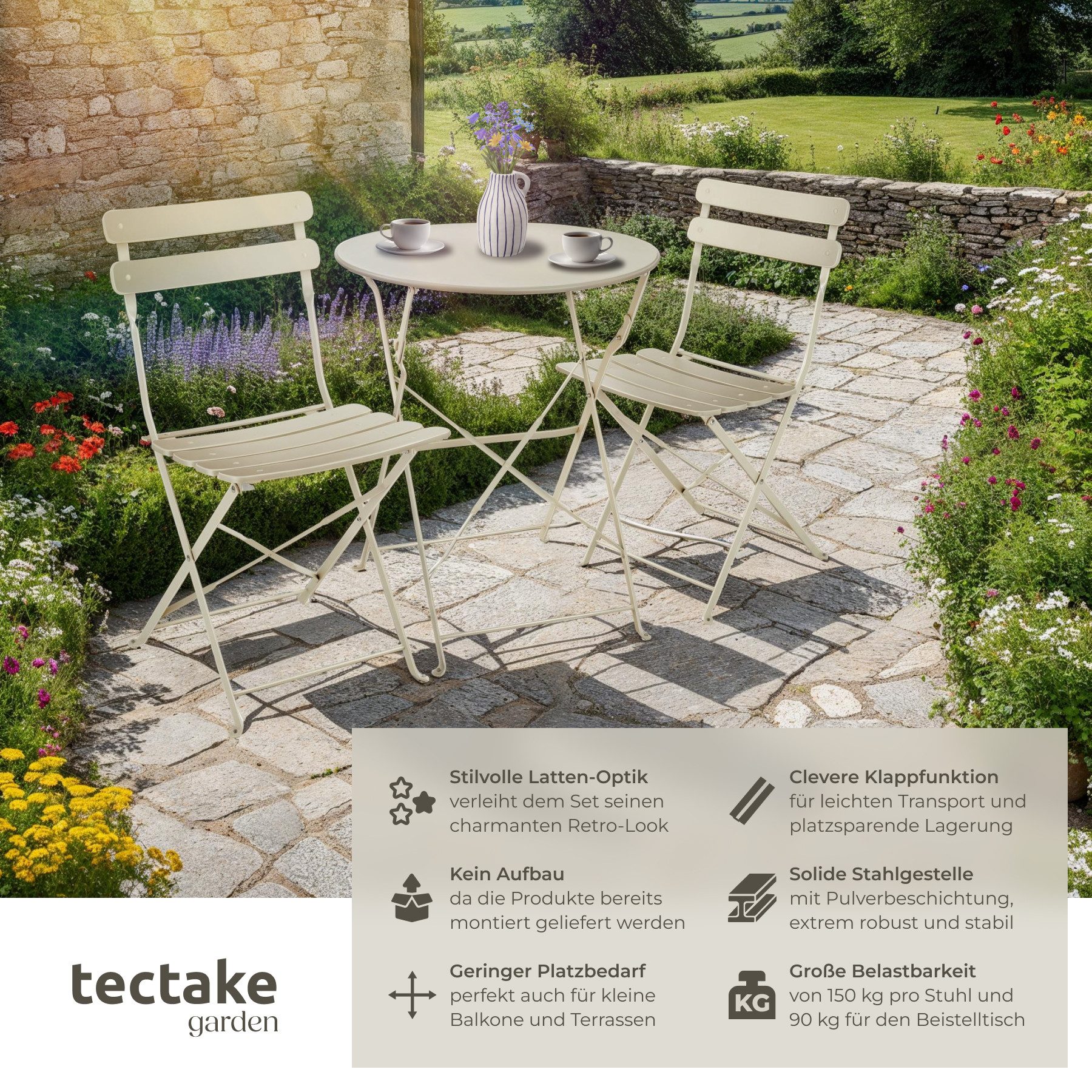 tectake Essgruppe Bistrotisch Set, (Set., 3-tlg), günstig online kaufen