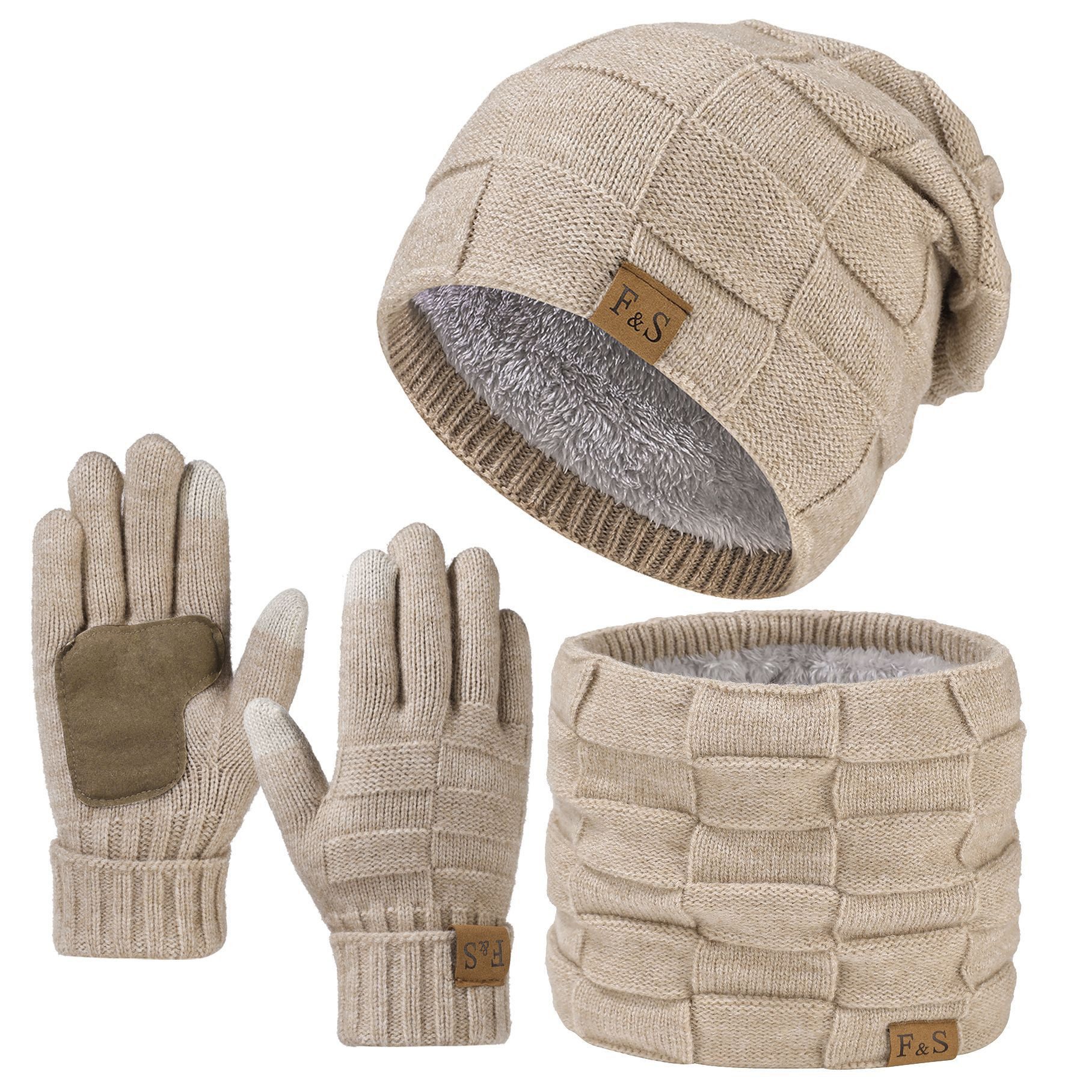 Coonoor Mütze & Schal Strickmütze, Schal und Handschuh-Set, Winterstrickmüt günstig online kaufen