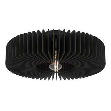 EGLO Deckenleuchte PALOMBAIA, ohne Leuchtmittel, Deckenlampe, Wohnzimmerlampe aus Holz in Schwarz, E27 Fassung, Ø 50 cm