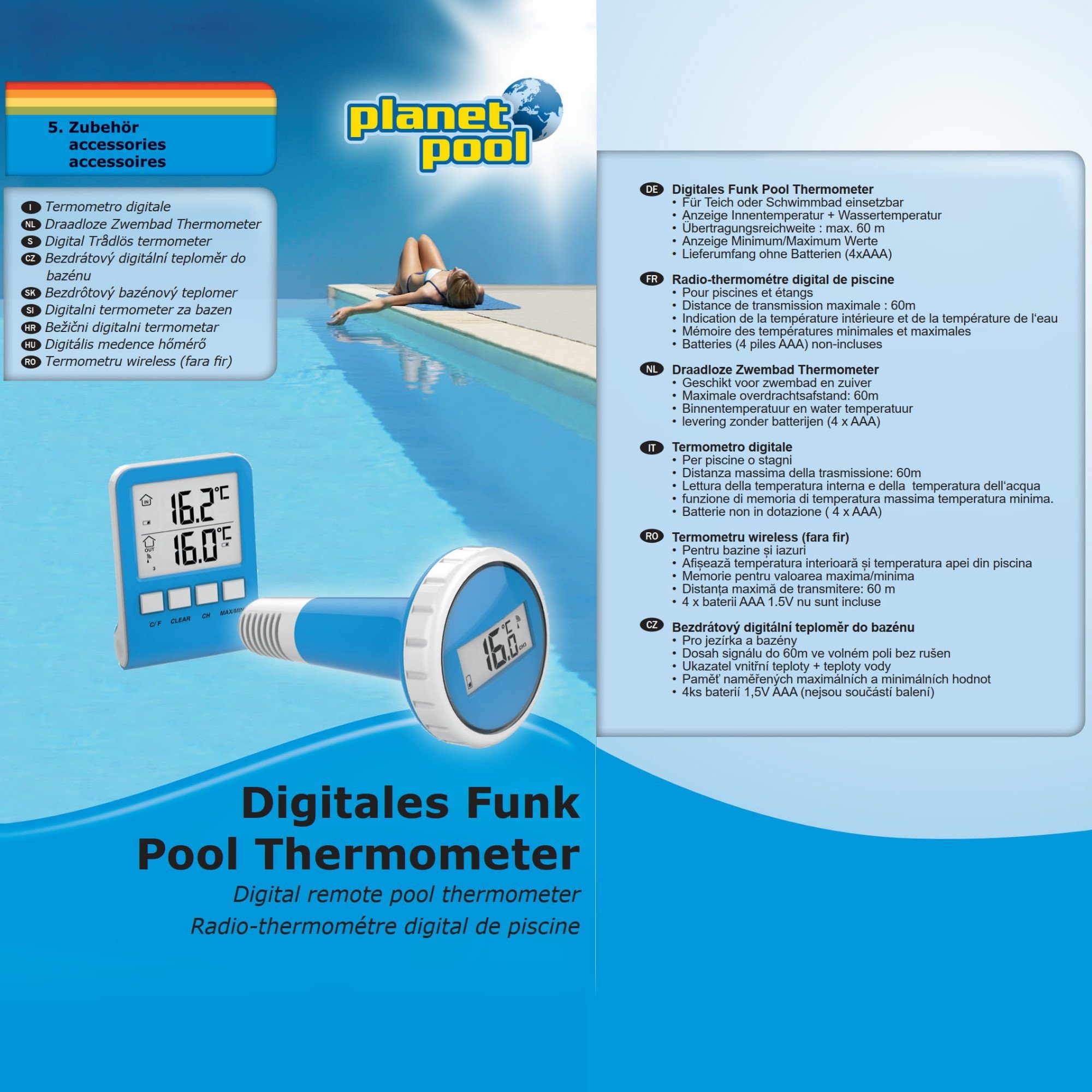 Planet Pool Schwimmthermometer Planet Pool Digitales Pool Thermometer, 1-tlg.