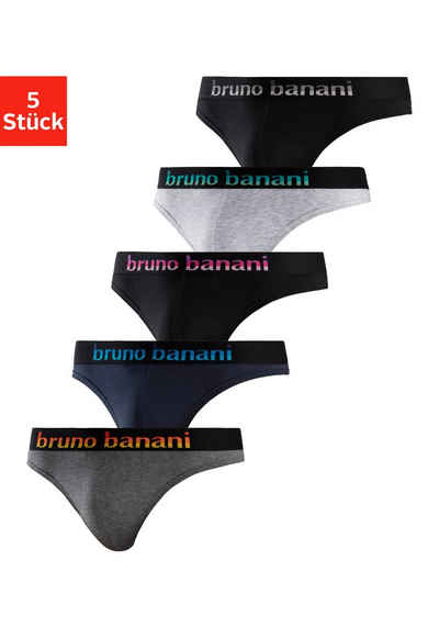 Bruno Banani String (Packung, 5-St) mit Streifen Logo Webbund
