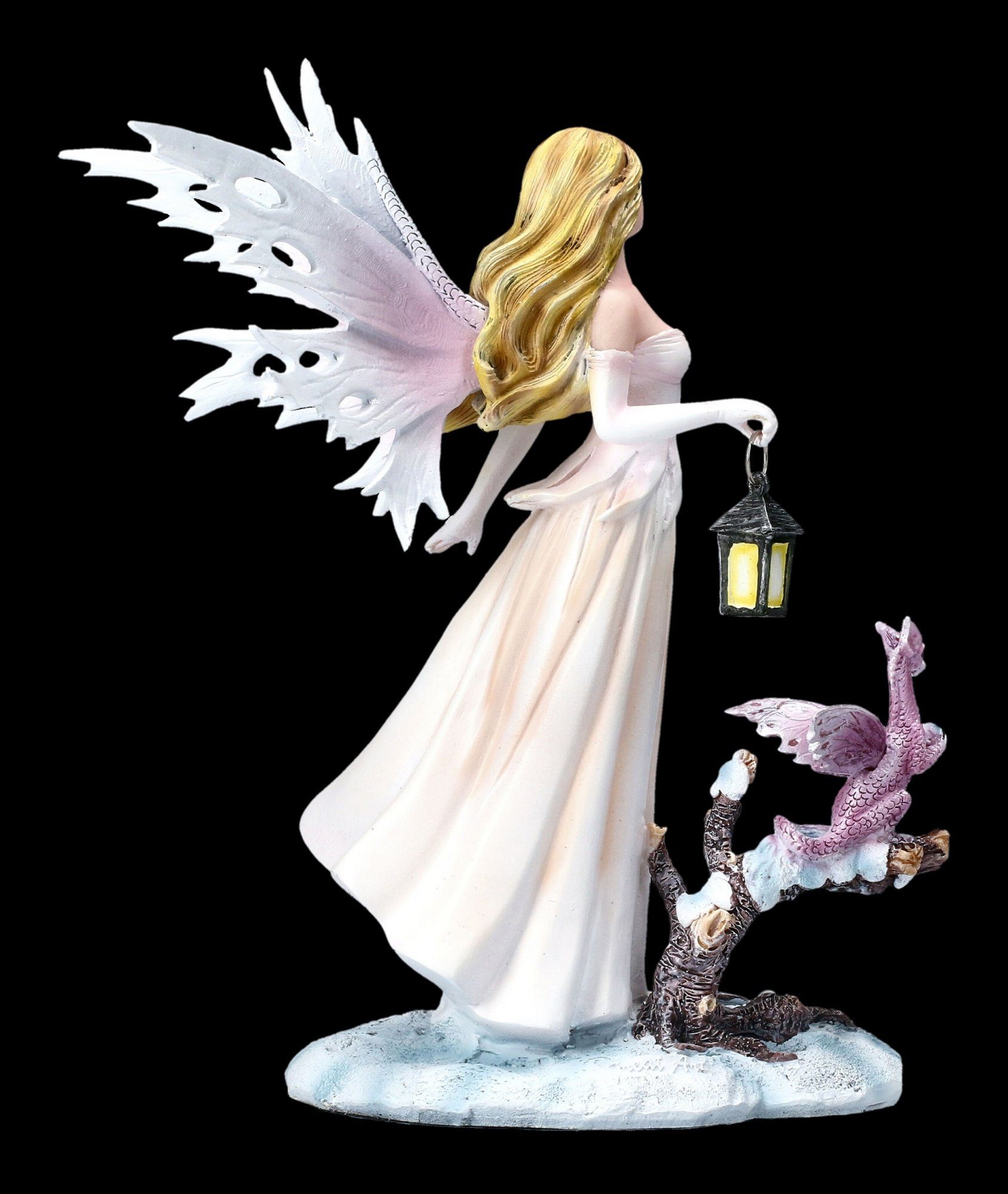 GmbH Elfenfigur Deko mit - Dekofigur Winter Drache Shop Fantasy Fee - Figuren Solstice