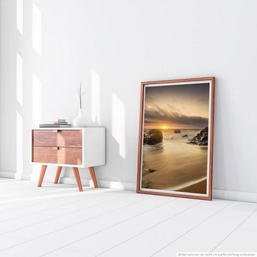 Sinus Art Poster Landschaftsfotografie 60x90cm Poster Sonnige Küste mit dramatischen Wolken